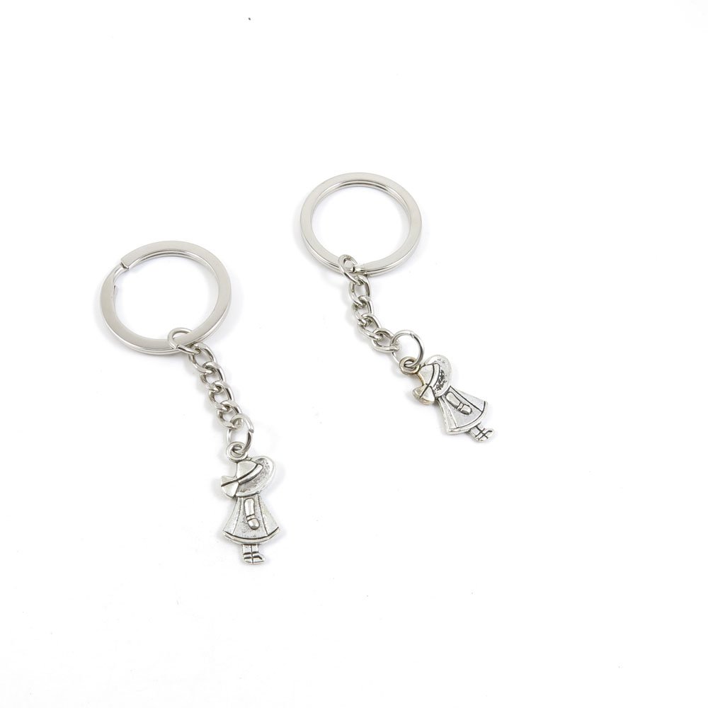 Antique Silver Tone Keychain Door Car Key Chain Tags - Bulk Wholesale Keyring Ring Chain Supplies for Girls (H0ZX1) - Perfect for Home, Office, and Car Keys Organization