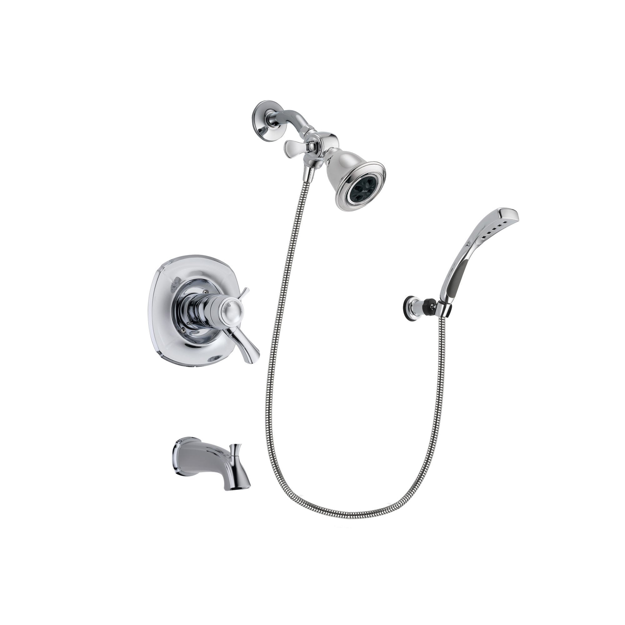 Delta Addison Chrome Thermostatic Tub and Shower Faucet System with Water-Efficient Showerhead, Handheld Spray, Wall Mount Bracket, Rough-in Valve & Tub Spout - Perfect for Bathroom Renovations & Modern Home Upgrades (Model DSP1009V)