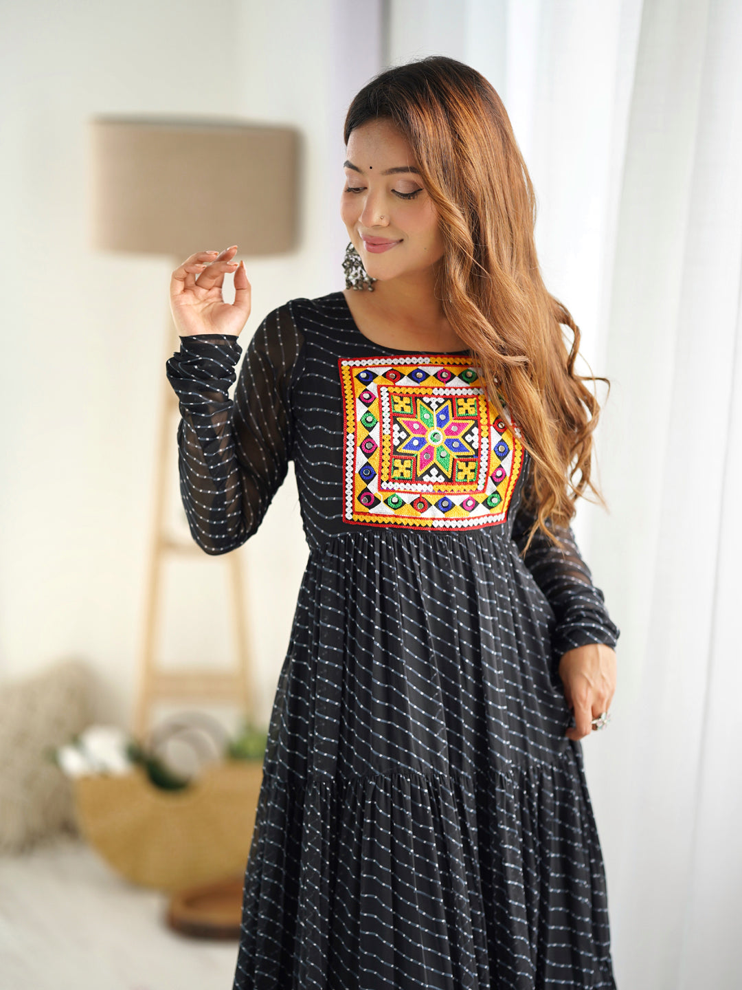 Elegant Black Premium Festive Long Gown with Intricate Embroidery - Perfect for Weddings, Parties & Special Occasions