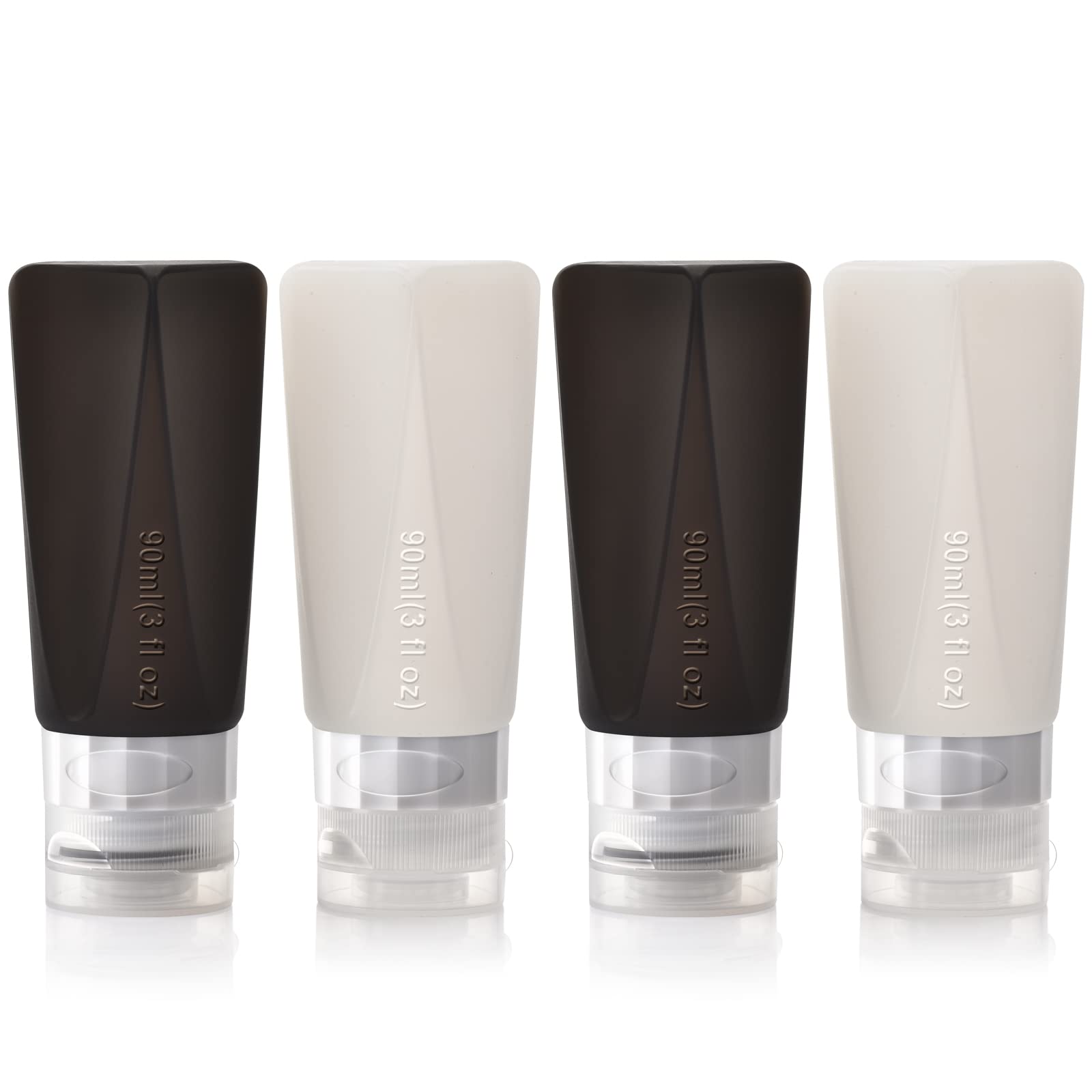 **Leak-Proof 3oz TSA Approved Silicone Travel Bottles – Refillable Squeezable Toiletries Containers for Shampoo, Conditioner & Liquids | Perfect for Air Travel, Gym & Camping**