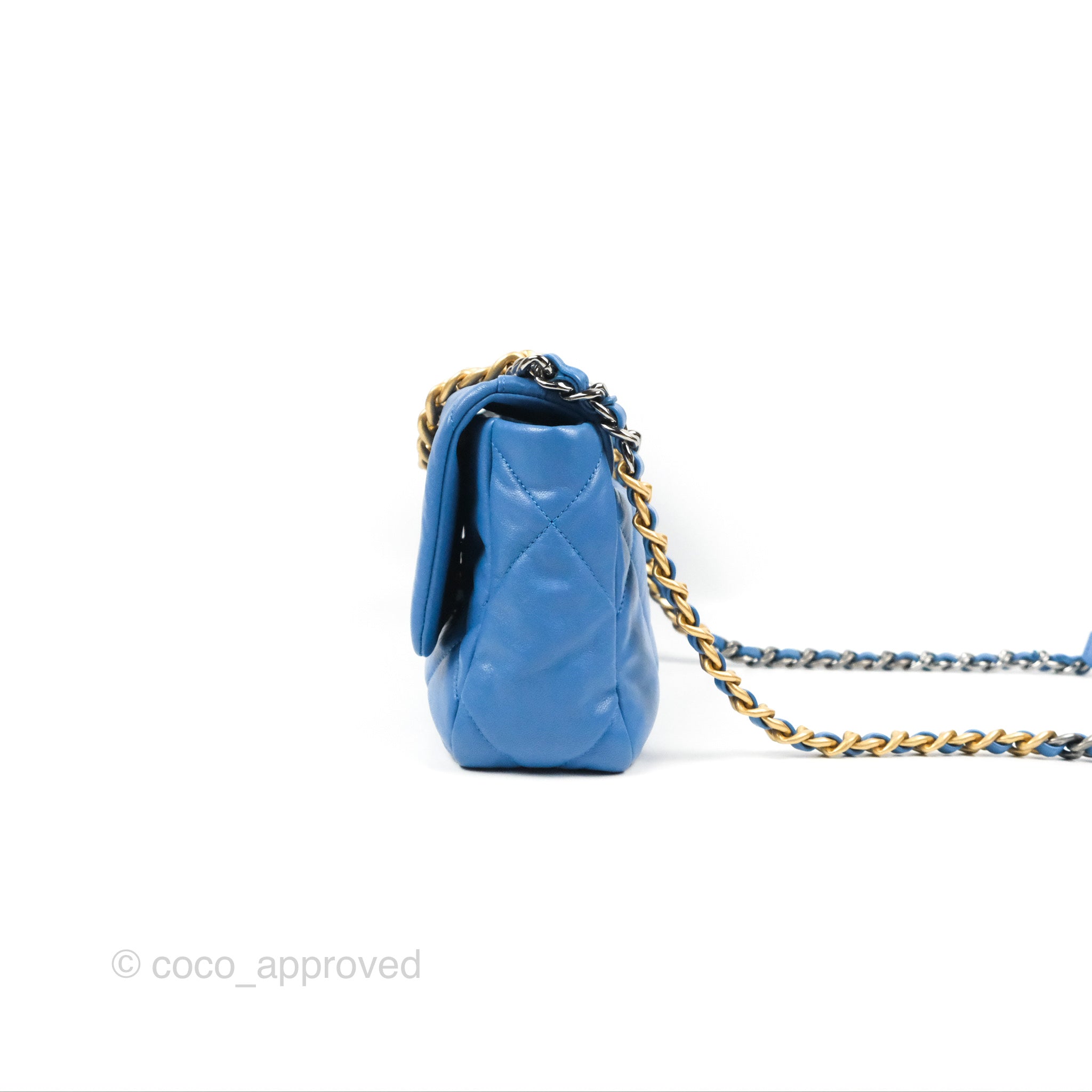 Chanel 19 Small Handbag in Blue with Mixed Hardware - Luxury Crossbody Bag for Women, Perfect for Date Night & Evening Events