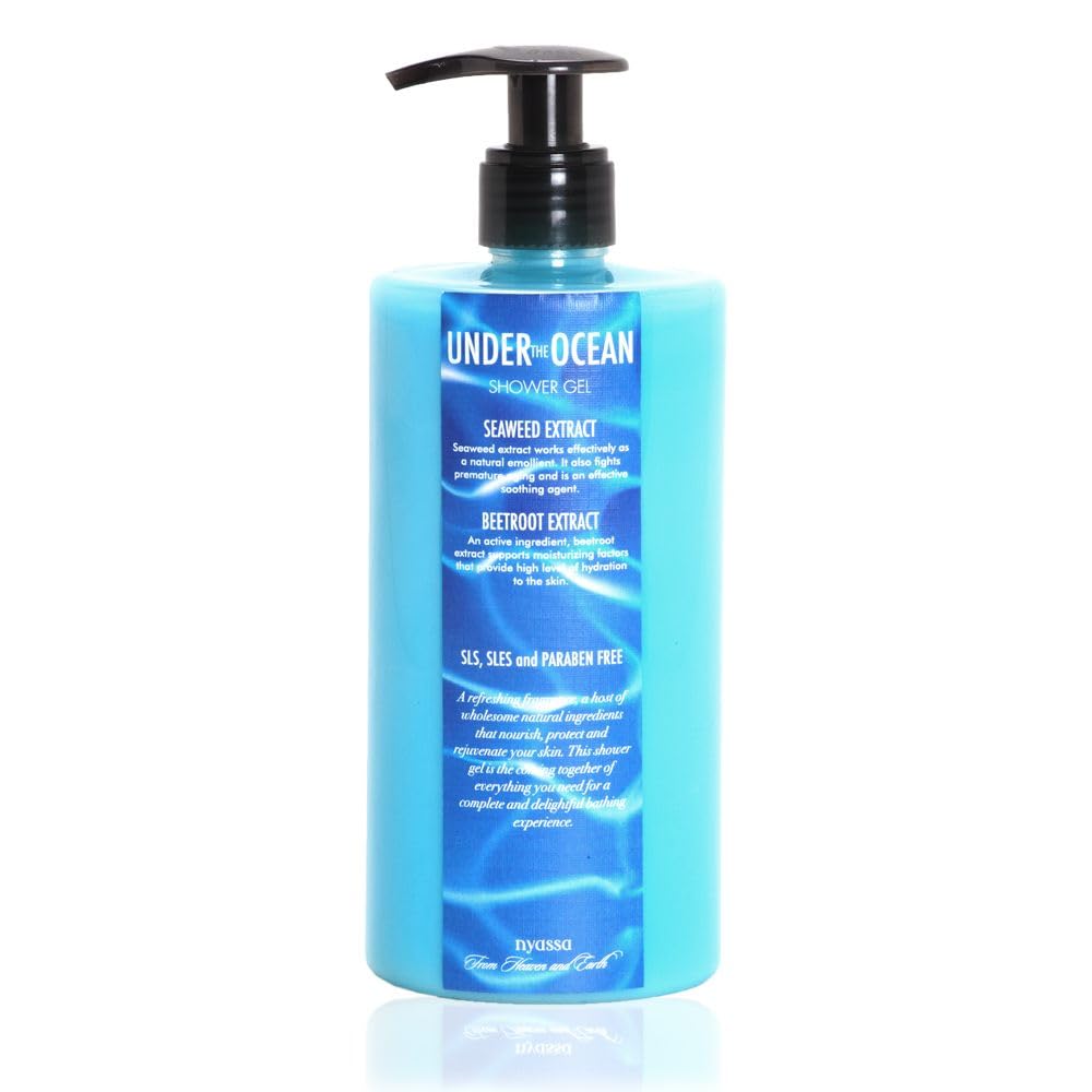 Nyassa Under the Ocean Shower Gel 500ml - Vegan Body Wash for Women & Men | Paraben-Free, Hypoallergenic Formula for Soft, Glowing Skin | All Skin Types | Perfect for Daily Shower & Spa Relaxation