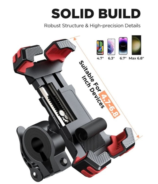 JoyRoom Bike Phone Mount Holder - Universal Adjustable Handlebar Smartphone Bracket for Cycling, Running, Hiking & Outdoor Sports