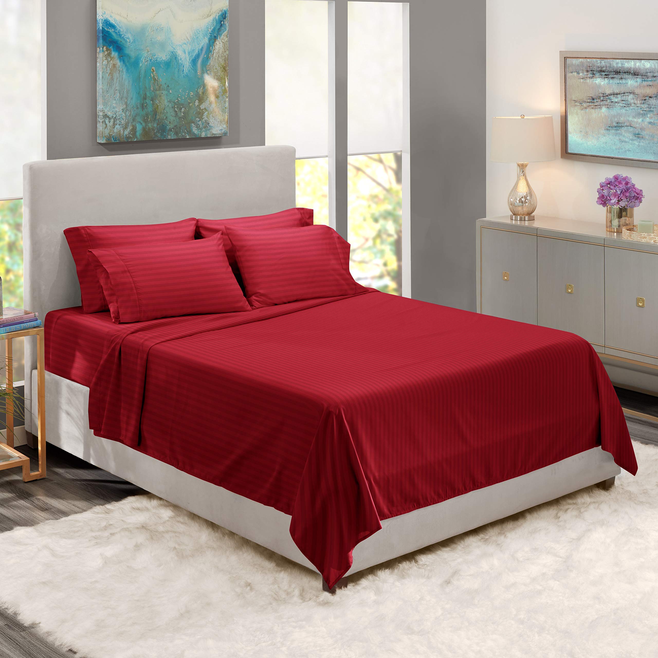 5-Piece Split Queen Sheet Set for Adjustable Beds - 100% Pure Cotton 800 Thread Count Ultra Soft Bedding with 15
