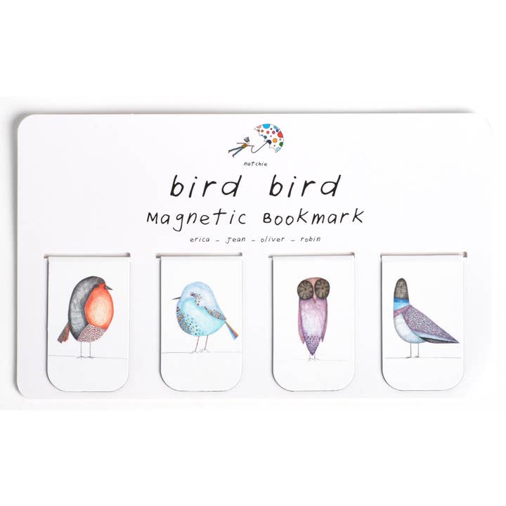 Natchie Magnetic Bookmarks for Books - Cute Bird Design, Strong Hold, Perfect for Reading, Gifts & School Supplies - Ideal for Book Lovers, Students & Teachers