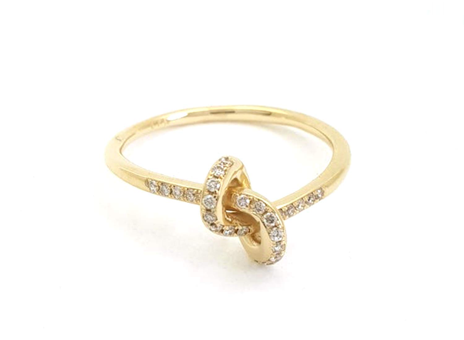Elegant J. Box Women's Diamond Knot Ring in 9K, 14K & 18K Solid Gold - Promise Ring, Love Knot Ring, Engagement Ring with Brilliant or Black Diamonds - Perfect for Anniversaries, Valentine's Day & Proposals - RN240