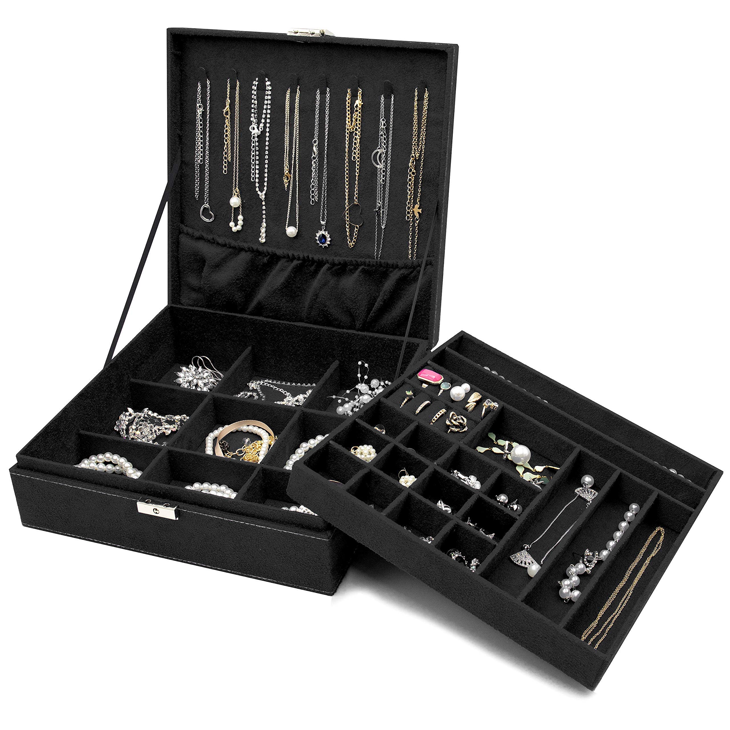 ProCase Jewelry Box Organizer with 12 Slots - Travel Watch Storage Case for Women & Men | Perfect for Necklaces, Rings, Earrings & Watches - Great for Home, Office & Travel Use