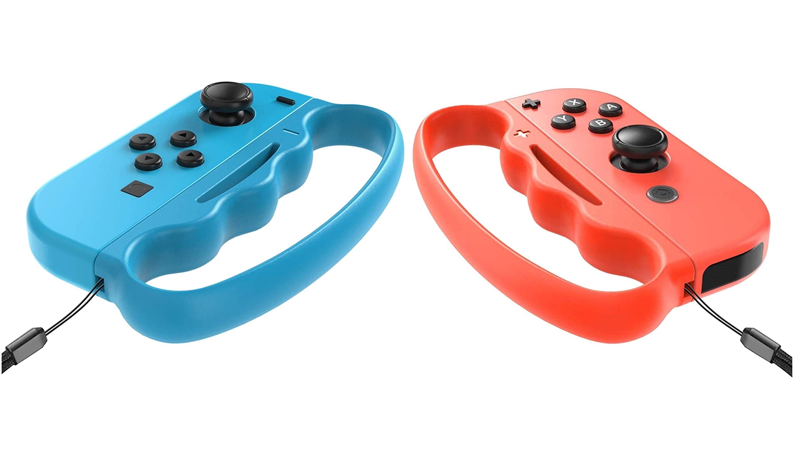 Upgraded Fitness Boxing Hand Grips for Nintendo Switch & OLED Model JoyCon - 2 Pack (Blue & Red) - Enhanced Grip Accessories for Adults & Kids - Perfect for Ring Fit Adventure, VR Boxing & Home Workouts