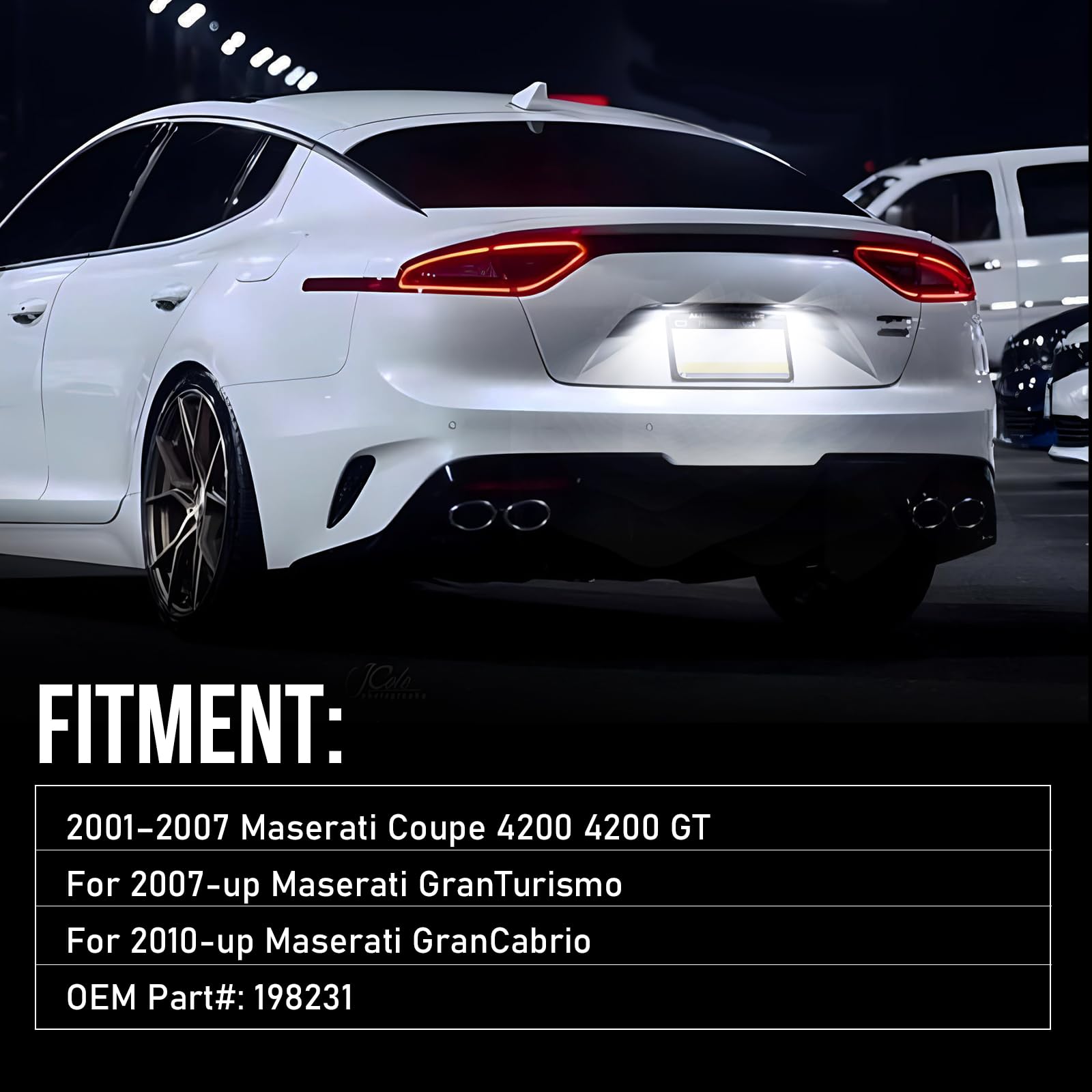**OPP ULITE 48-LED Cool White 6000K License Plate Light for Maserati Coupe 4200/GT (2001-2007), GranTurismo (2007+), GranCabrio (2010+) – Plug & Play, 2-Pack (PZ215-USA) – Perfect for Night Driving & Enhanced Style**