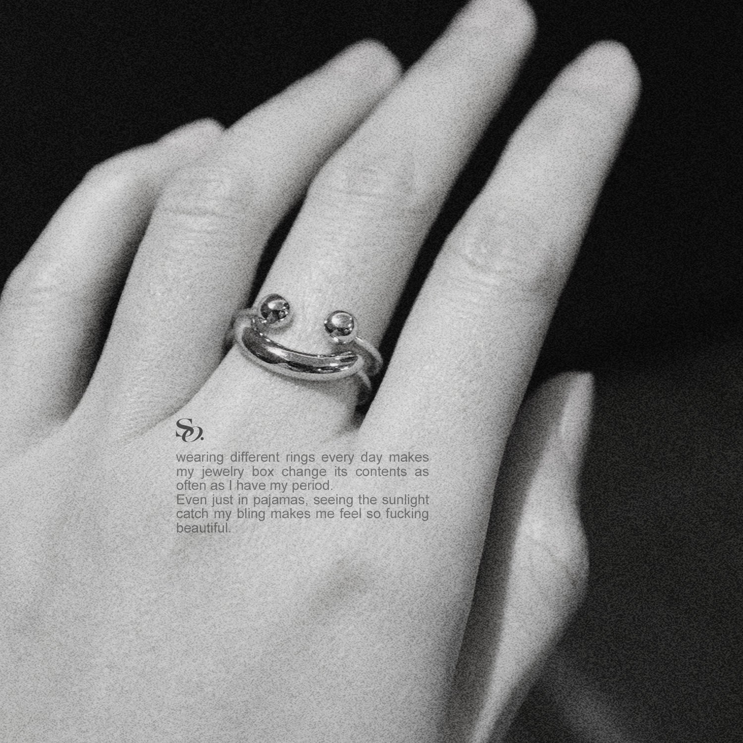 SlackOff Double Smiling Ring - Fun Couple Friendship Rings for Women & Men - Perfect for Valentine's Day, Anniversary Gifts & Everyday Wear