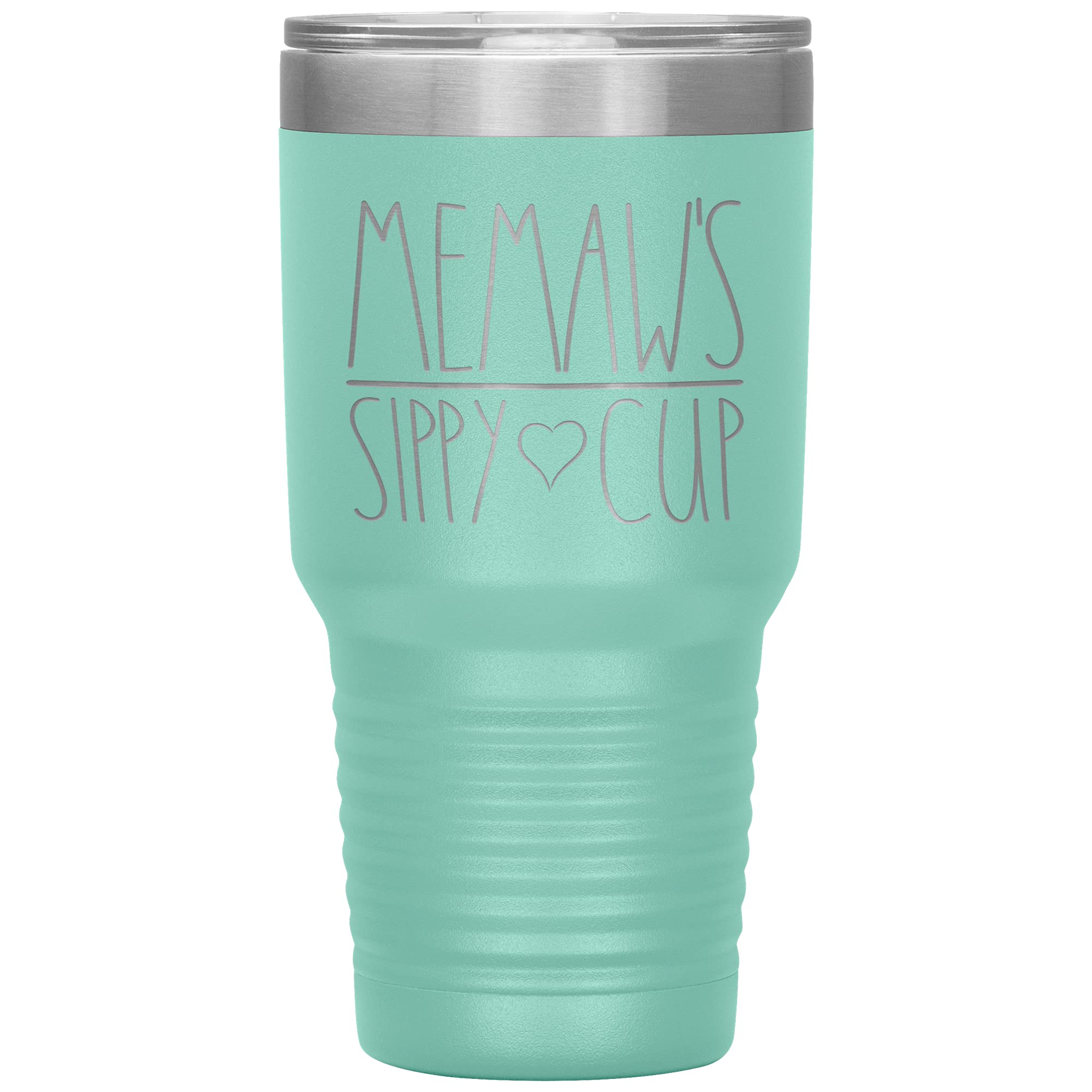 Memaw's Sippy Cup Tumbler 30oz - Vacuum Insulated Travel Mug with Lid (12 Color Options, Teal) - Perfect Birthday Gift for Grandma, Mom & To-Be Moms - Great for Coffee, Tea & Cold Drinks at Home, Office or On-the-Go