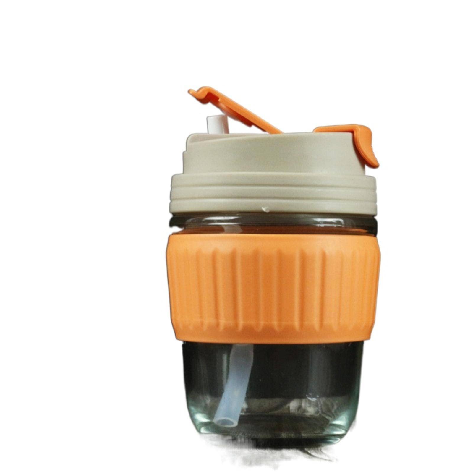 Eco-Friendly Portable Double Straw Glass Tumbler - 20oz Large Capacity for Coffee, Tea & Milk - Cute Reusable Drinking Cup for Home, Office & Travel
