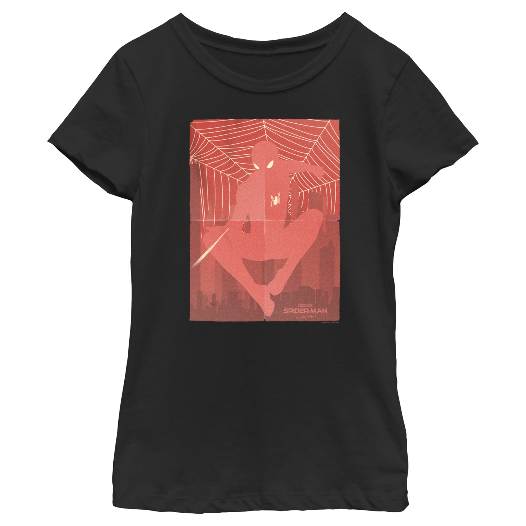 Marvel Spider-Man No Way Home Hero Web Graphic T-Shirt for Girls | Cool Superhero Tee for Cosplay, Gifts & Everyday Wear
