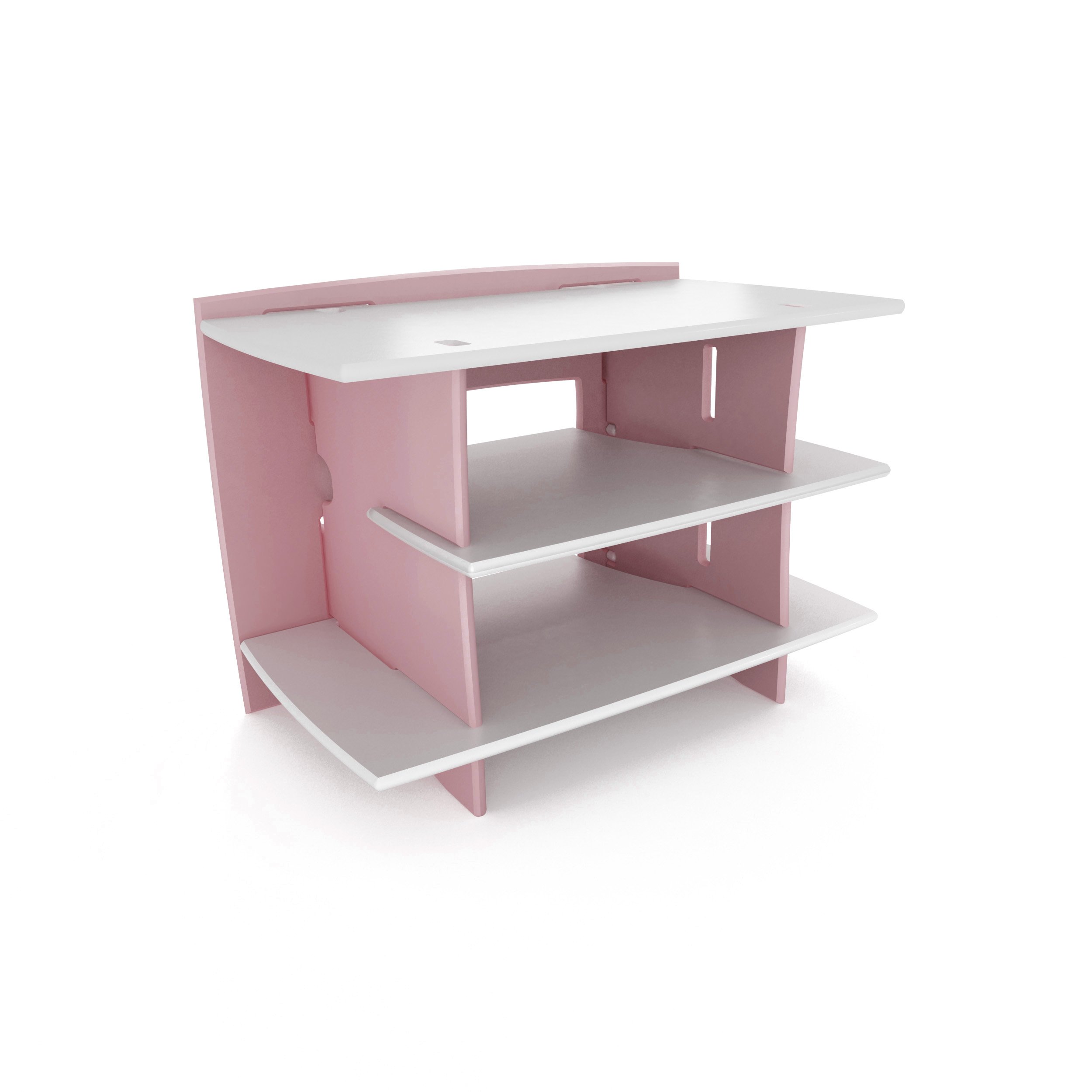 Legaré Kids Gaming & TV Media Stand with Storage - Pink & White Entertainment Center for Bedroom, Playroom & Basement - Perfect for Organizing Toys, Games & Electronics