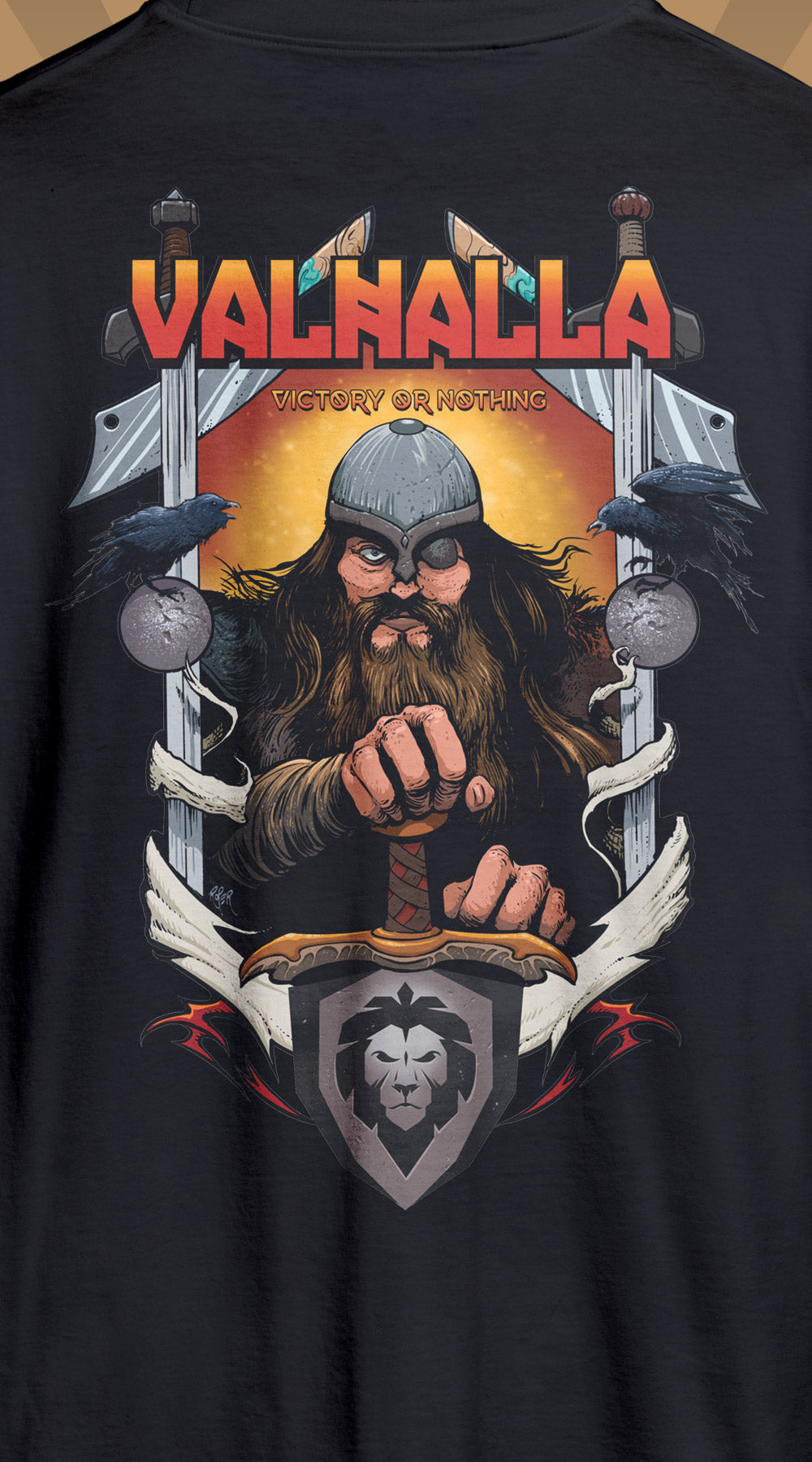 Valhalla Series Tee x Arik Roper Collaboration - Premium Graphic T-Shirt for Men | Norse Mythology Inspired Streetwear | Perfect for Concerts, Festivals & Casual Wear