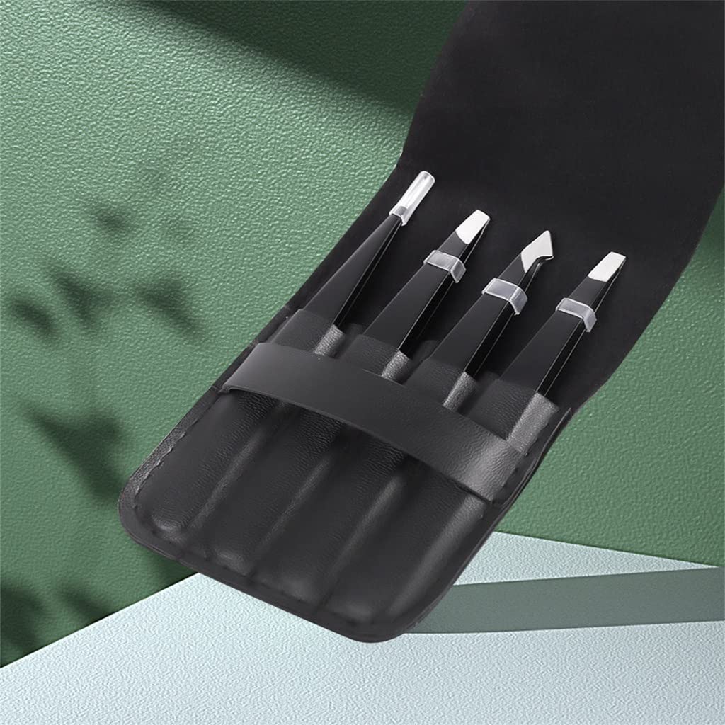 Professional Stainless Steel Eyelash Tweezers for Lash Extensions & Eyebrow Shaping - Precise Hair Removal Tool (Perfect for Salon, Home Use & Travel)