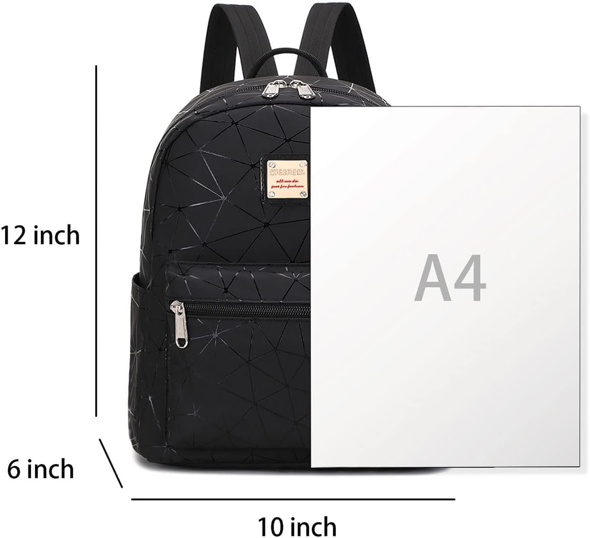 Stylish Black Mini Backpack for Women - 10L Synthetic Leather Small Purse Backpack with Multiple Pockets | Fashion Travel Shoulder Bag for Daily Use, Work, School & Outdoor Activities