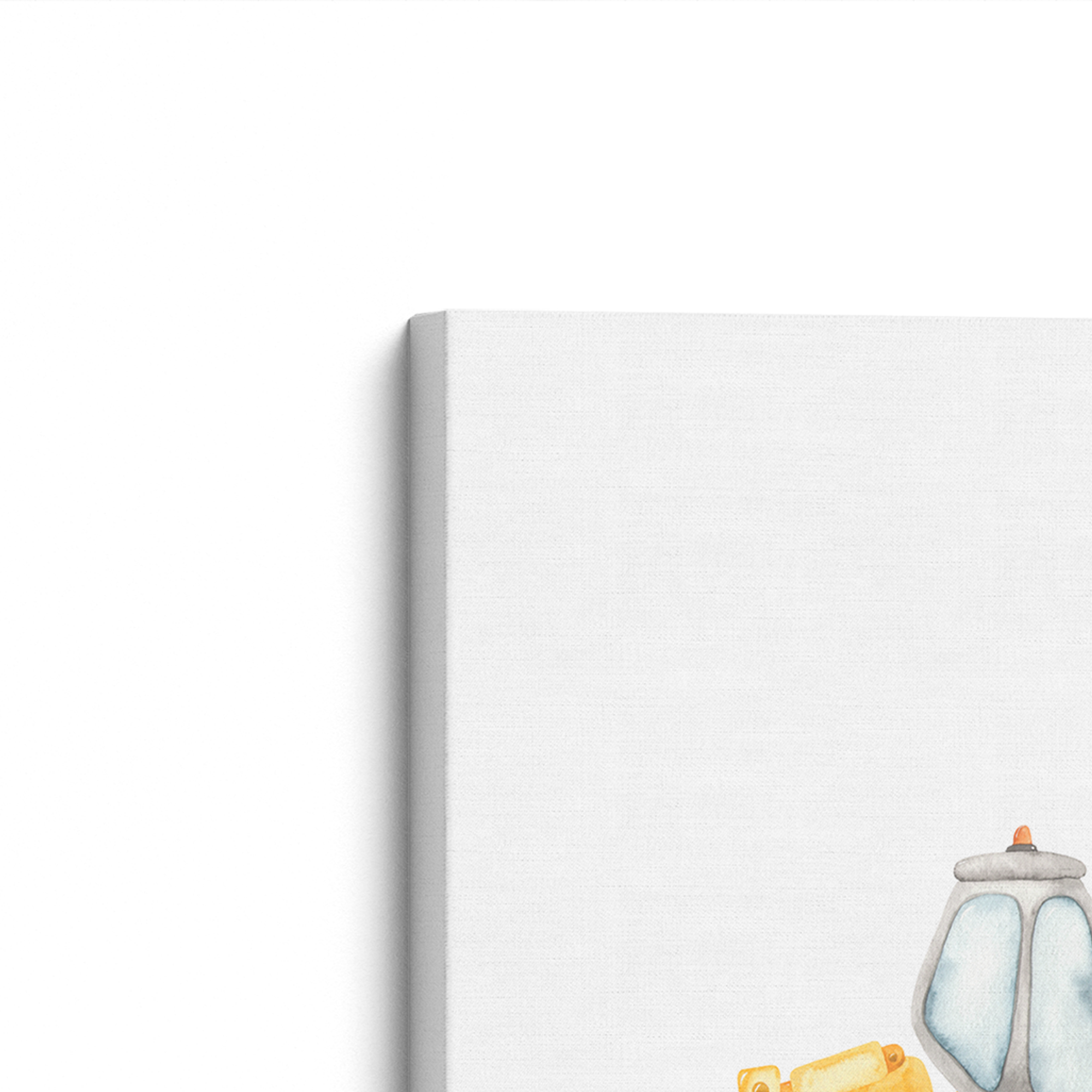 3-Piece Construction Vehicles Canvas Art Set - Dump Truck, Excavator & Bulldozer Wall Decor for Kids Room, Nursery & Playroom