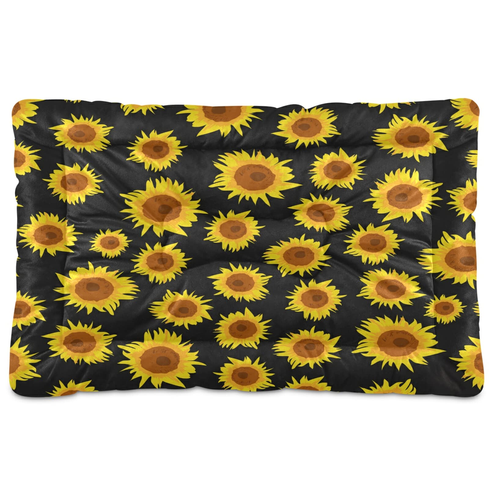 Beautiful Sunflower Pet Bed - Ultra Soft Rectangle Dog Bed & Cat Bed for Small to Medium Pets, 24x18 Inch - Cozy Calming Bed for Dogs & Cats, Perfect for Living Room, Bedroom, or Crate