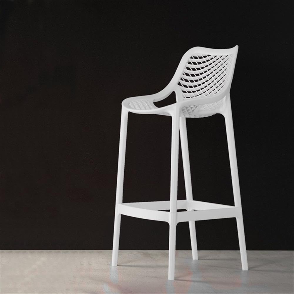White Compamia Air Patio Counter Stool Set of 2 - Lightweight Outdoor Bar Stools for Patio, Deck, Poolside & Backyard Dining