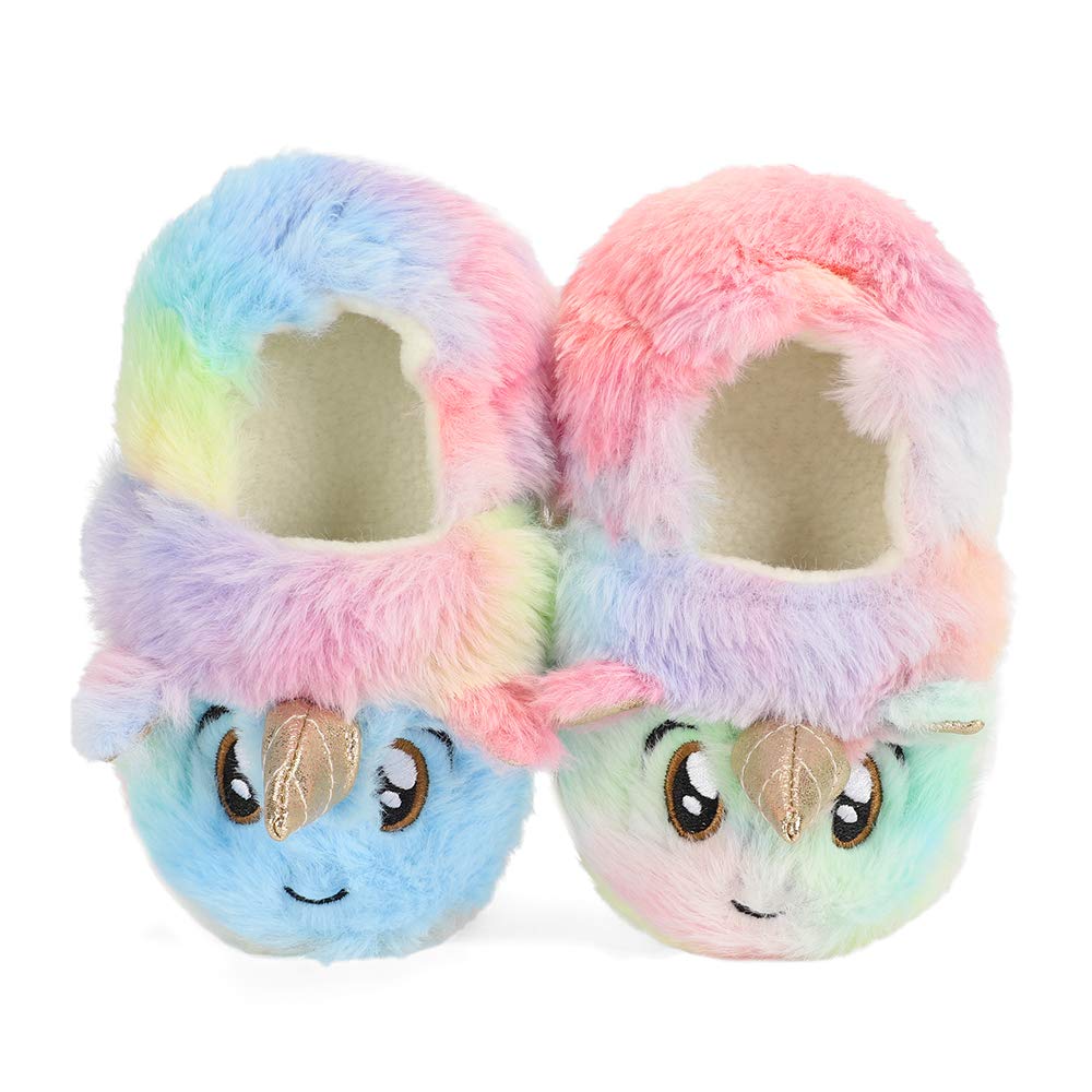 **Warm Cartoon Animal Slippers for Girls & Toddlers - Cozy Plush House Shoes for Kids - Perfect for Indoor Winter Comfort**