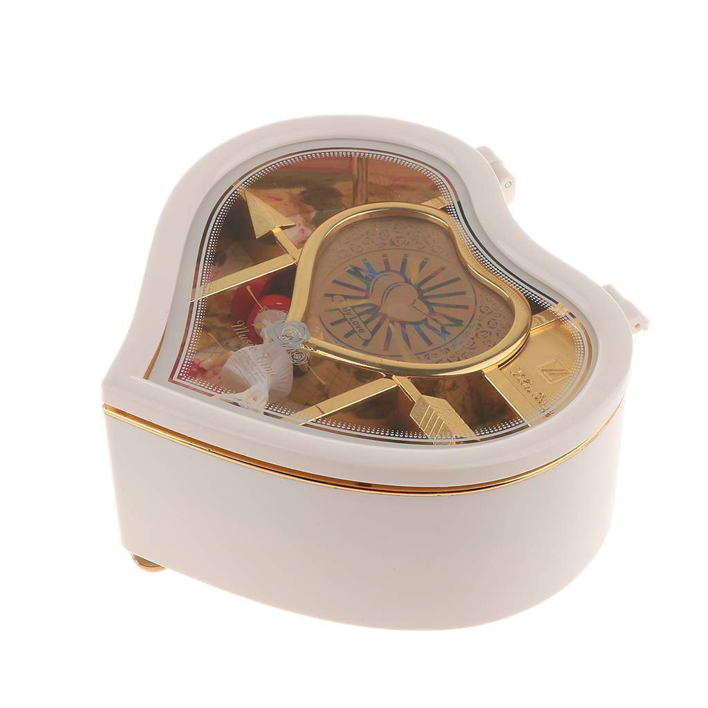 Elegant Heart-Shaped Ballerina Music Jewelry Box - Perfect Christmas & Valentine's Day Gift for Her - White - Ideal for Jewelry Storage, Home Decor, and Romantic Surprises