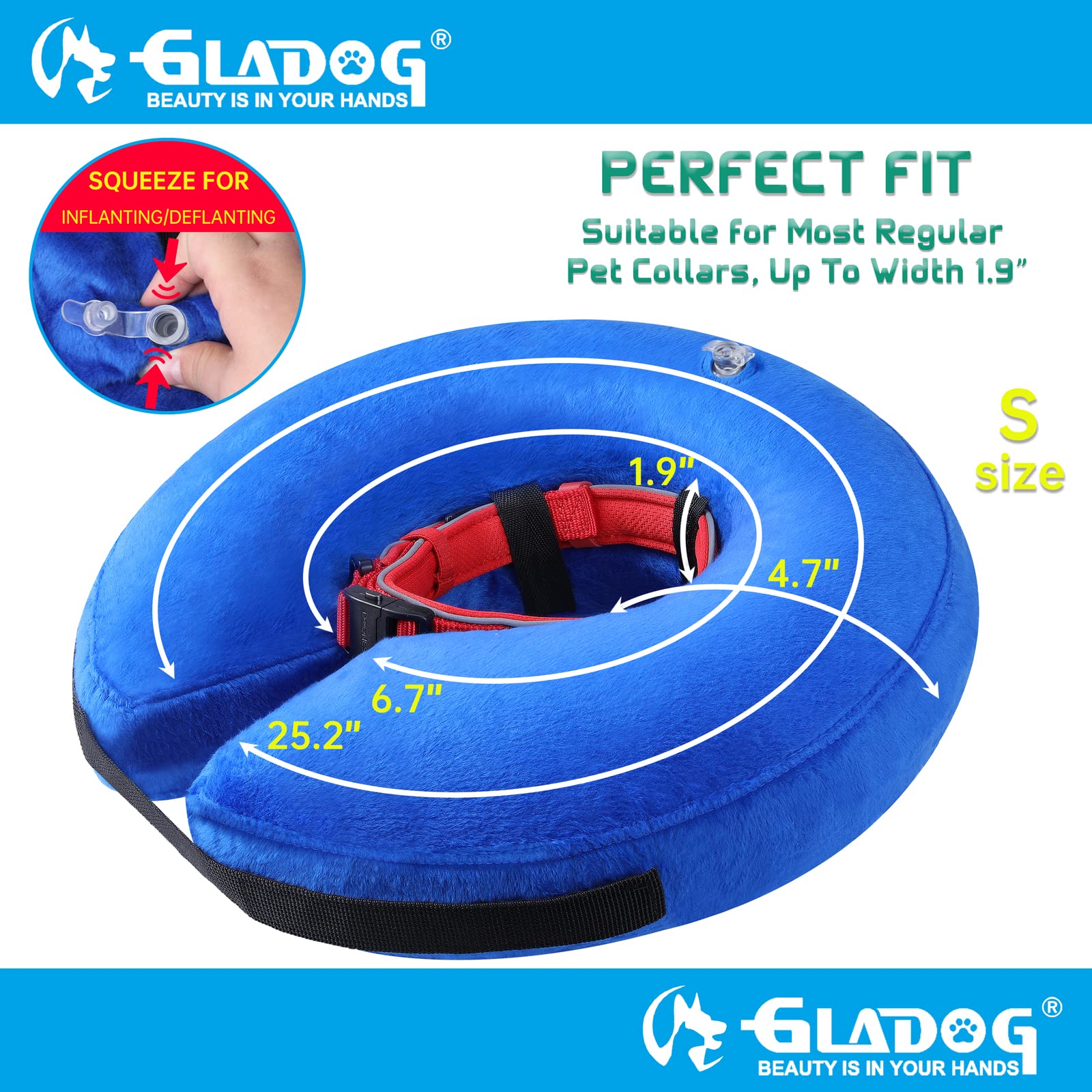 Soft Inflatable Dog Cone Collar Set - Adjustable Post-Surgery Recovery E-Collar for Small Medium Large Dogs | Protective Donut Collar & Comfortable Plastic Cone | Perfect for Wound Healing, Spay/Neuter Recovery & Allergy Protection