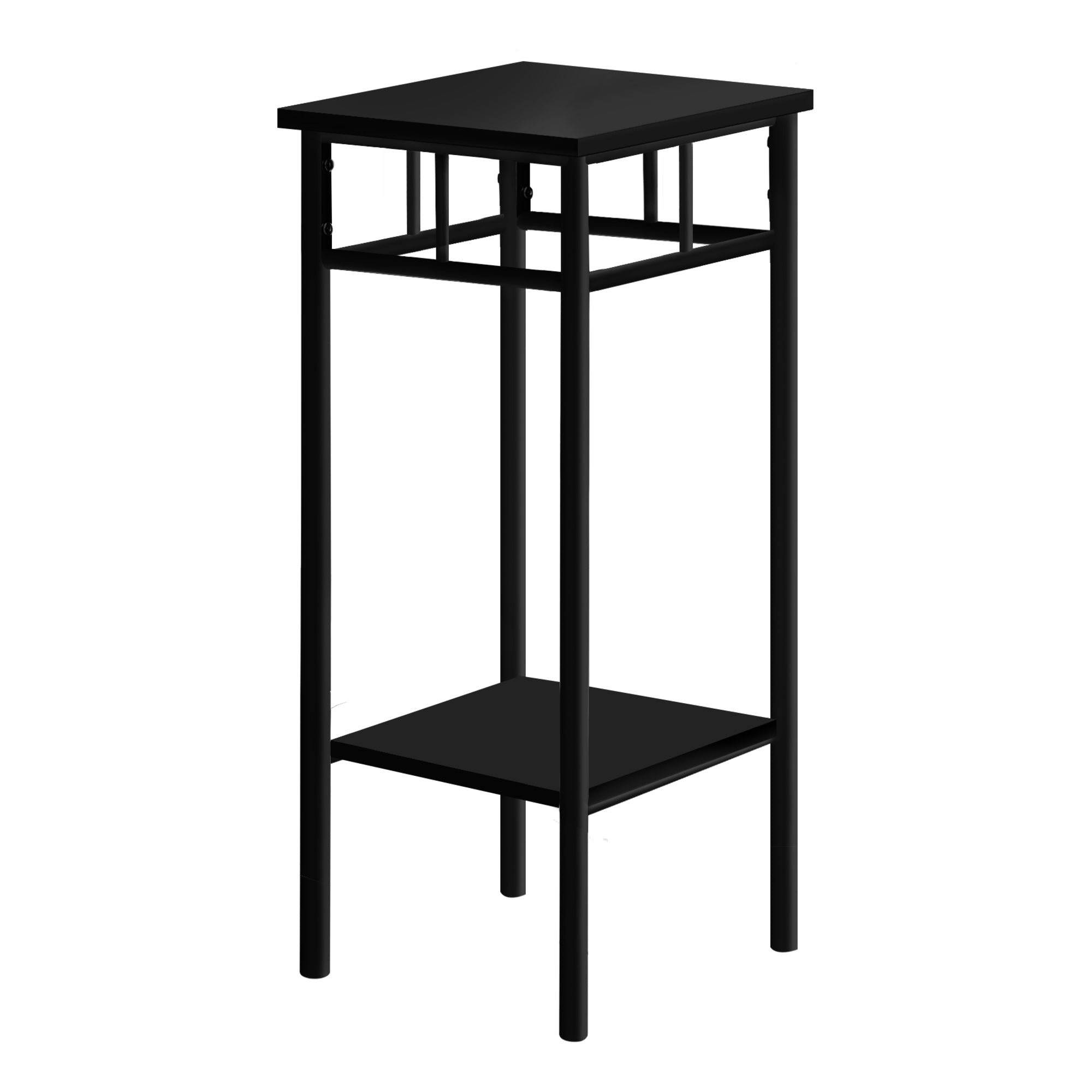 Modern Accent Table 28 Inch Height Black Finish with Sturdy Metal Frame - Perfect for Living Room, Bedroom, or Entryway Decor