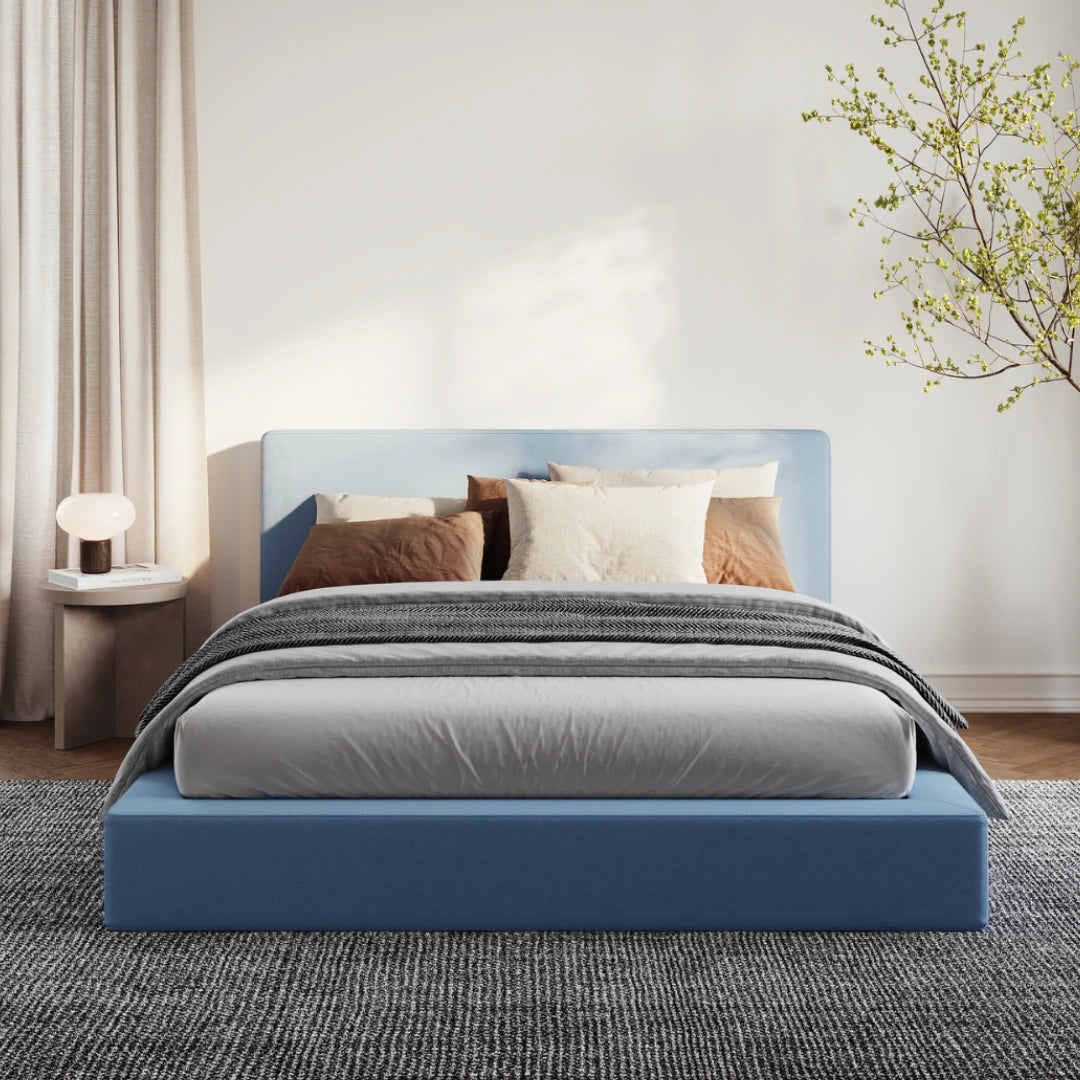 Premium Queen Size Bed Frame with Upholstered Headboard - Sturdy Metal Platform Bed for Bedroom, Guest Room & Dorm | Easy Assembly & Modern Design