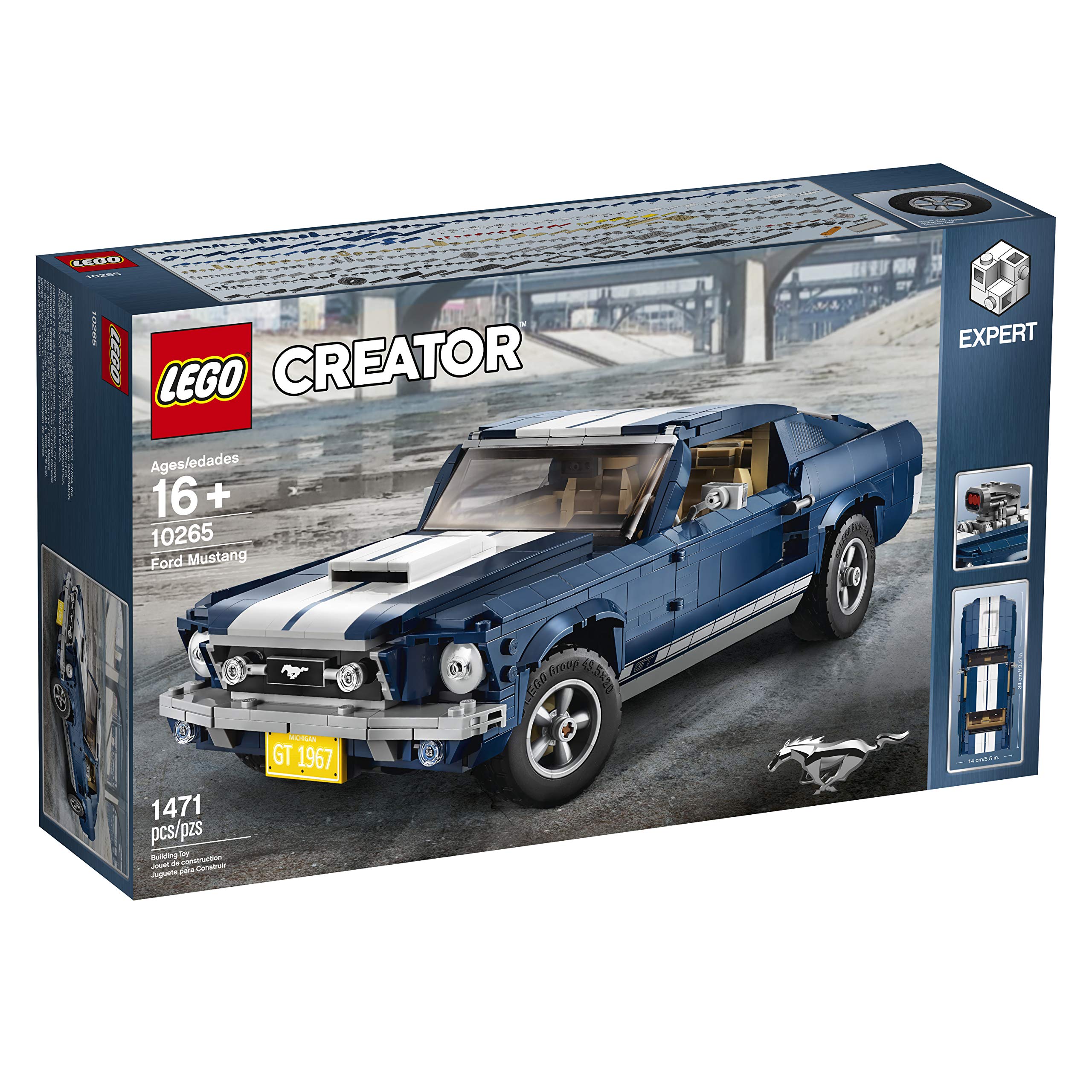 LEGO Creator Expert Ford Mustang 10265 Building Kit - 1471-Piece Collector's Model Car with Detailed Interior & V8 Engine | Perfect for Home Office Display, Gifts for Adults & Teens | Great for Car Enthusiasts & LEGO Fans