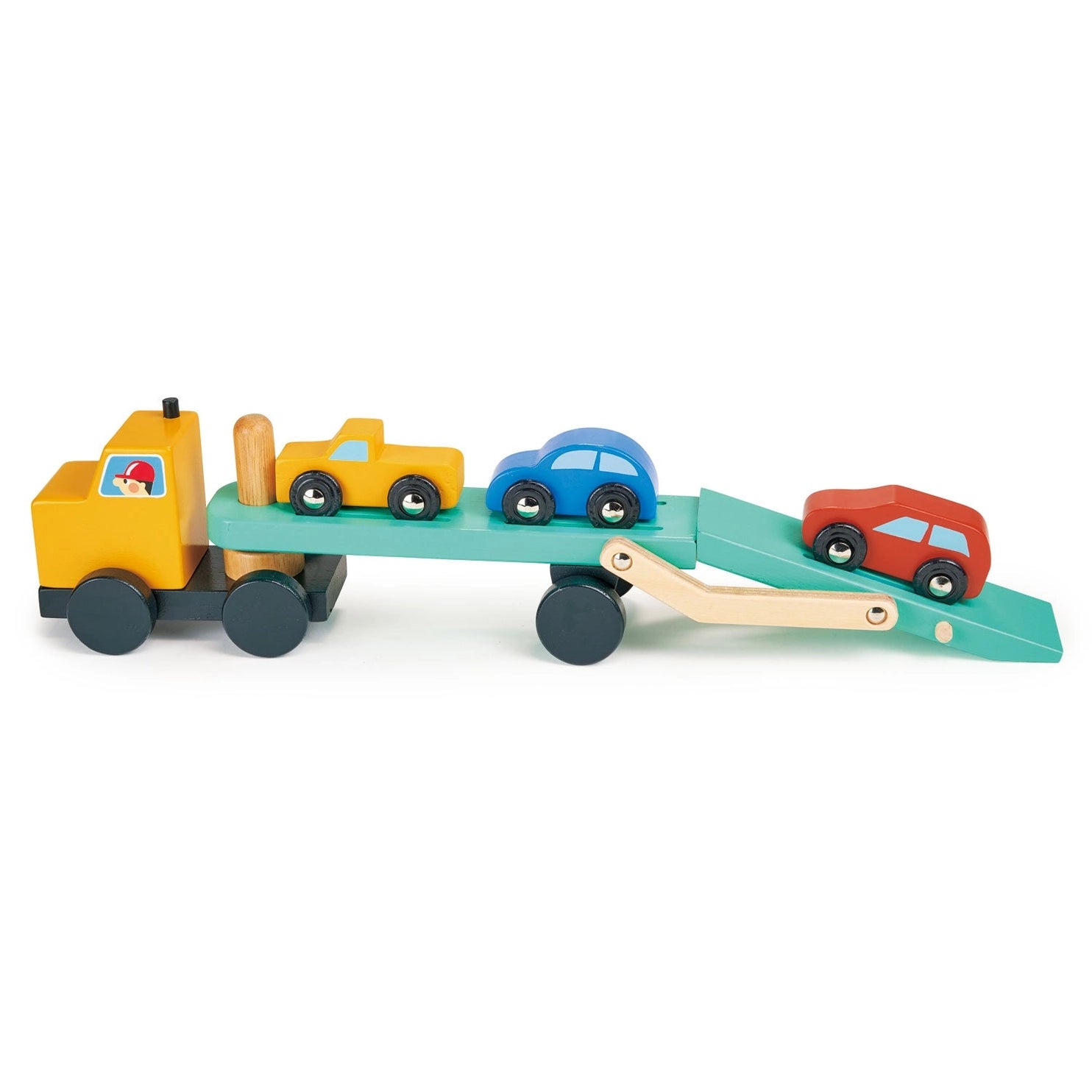 Wooden Vehicle Transporter Toy - 12-Piece Wooden Car Carrier Truck Set for Kids - Durable & Safe Wood Toy for Boys & Girls - Perfect for Pretend Play, Travel & Birthday Gifts