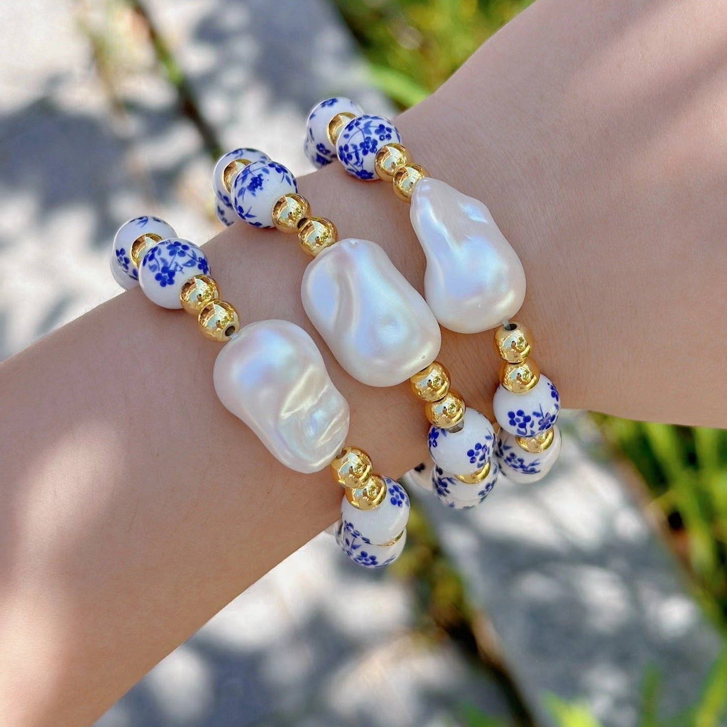 Elegant Chinese Style Porcelain Pearl Bead Bracelet for Women | Handmade White Pearl Jewelry | Perfect for Weddings, Parties & Special Occasions (B211)