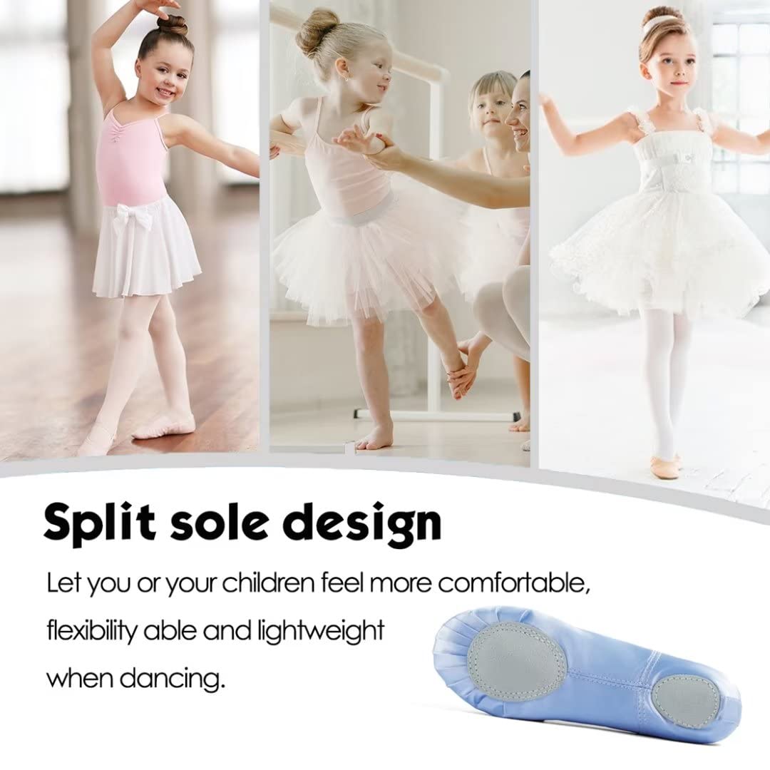Satin Ballet Slippers for Girls - Soft Toddler Dance Shoes for Little Kids & Big Kids - Perfect for Ballet Class, Dance Recitals & Home Practice