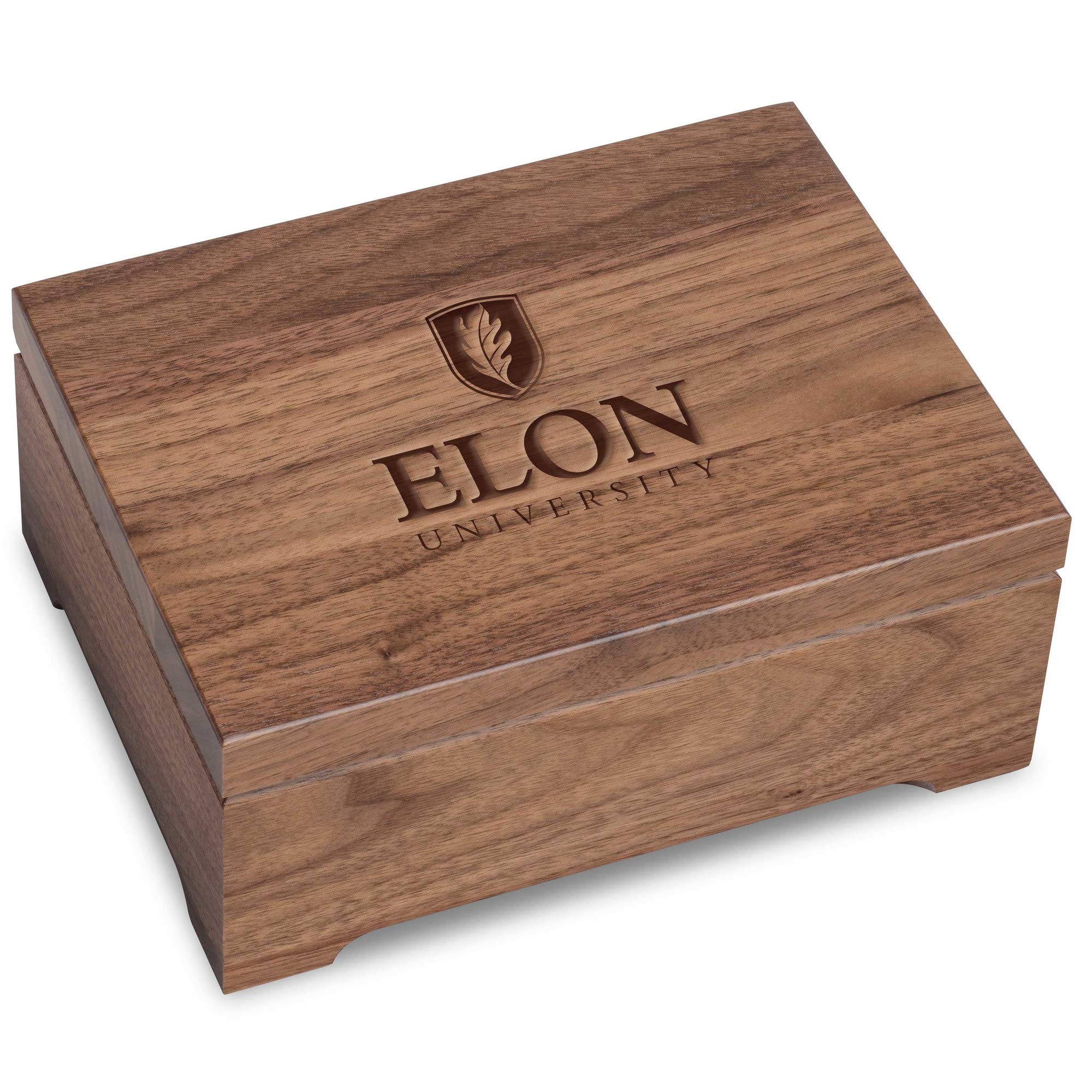 Elon Solid Walnut Desk Organizer Box - Premium Wooden Office Storage for Pens, Notebooks & Accessories - Perfect for Home Office, Study Desk & Workspace Organization