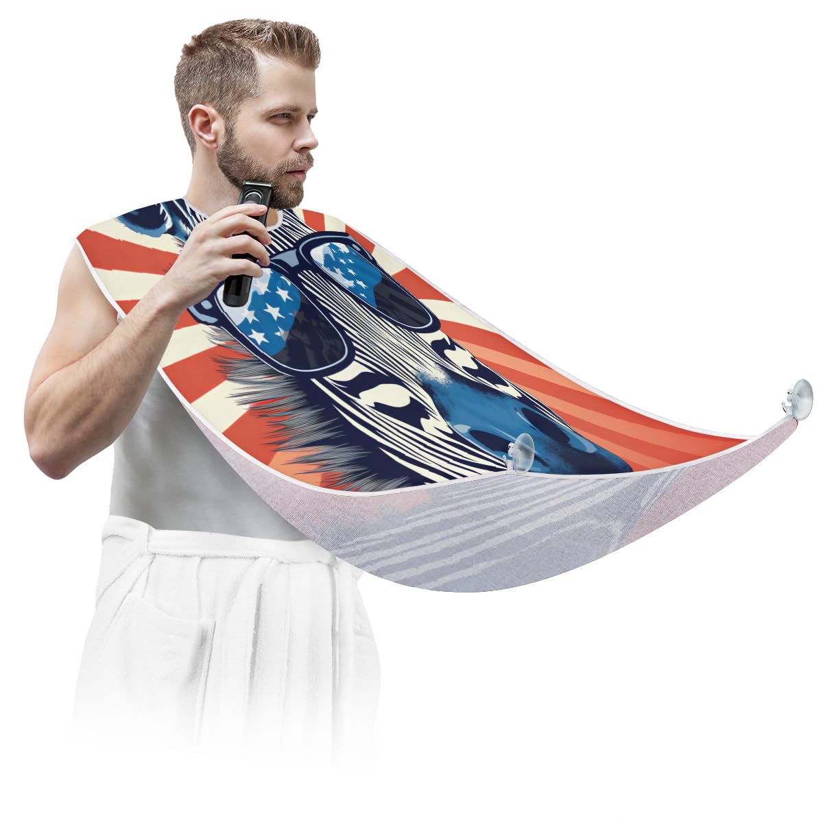 Stylish Zebra Print Beard Shaving Bib for Men & Women - Waterproof Hair Dye Apron, Barber Cape for Haircuts & Makeup - Sink Hair Catcher for Beard Trimming & Grooming - Perfect Salon Accessory & Gift for Barbers