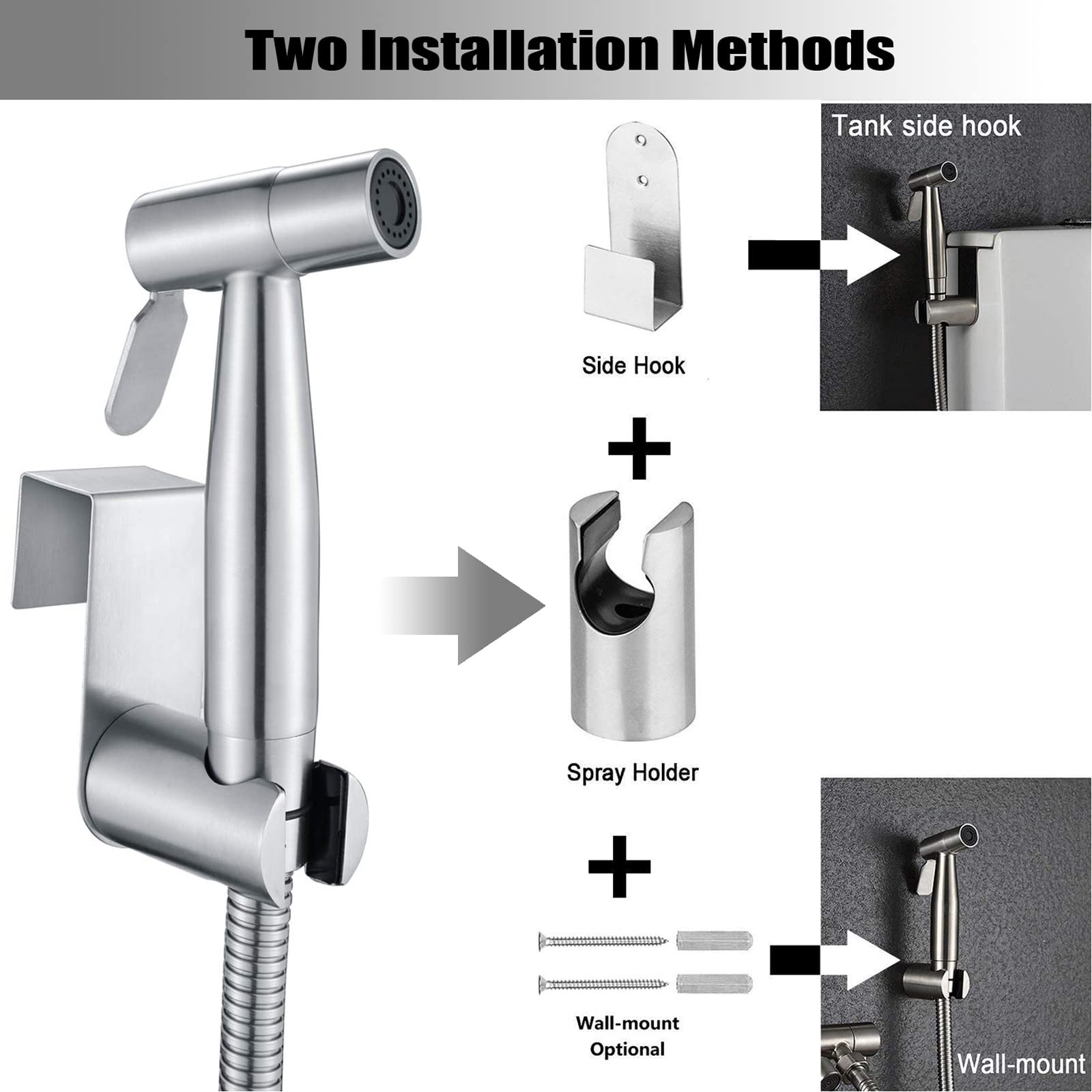 High Pressure Bidet Sprayer - Stainless Steel Non-Leak Toilet Cleaner for Women & Baby Diaper Washing | Perfect for Bathroom Hygiene & Infant Care