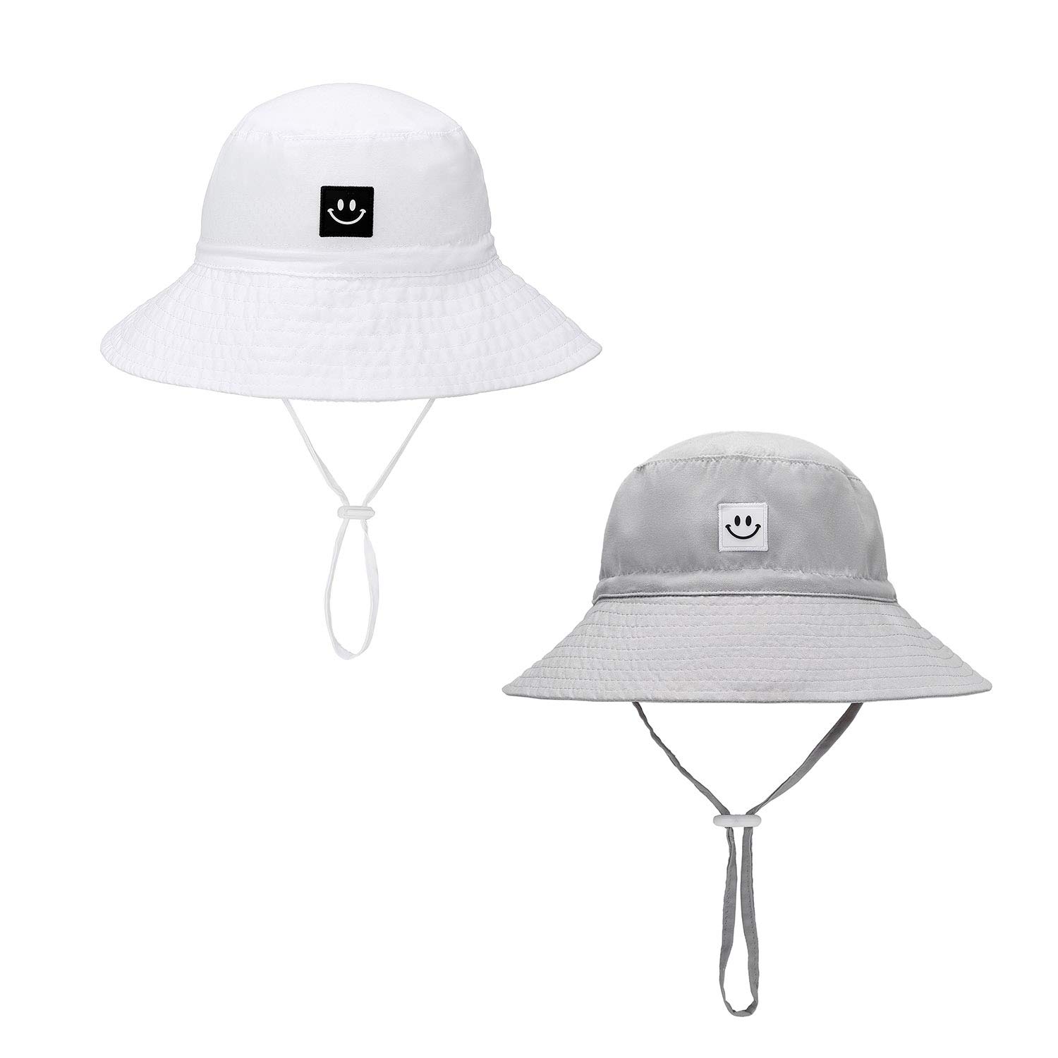 HSYZZY UPF 50+ Baby Sun Hat with Smile Face - Adjustable Toddler Bucket Hat for Sun Protection - Perfect for Beach, Park & Outdoor Activities (Girl & Boy)