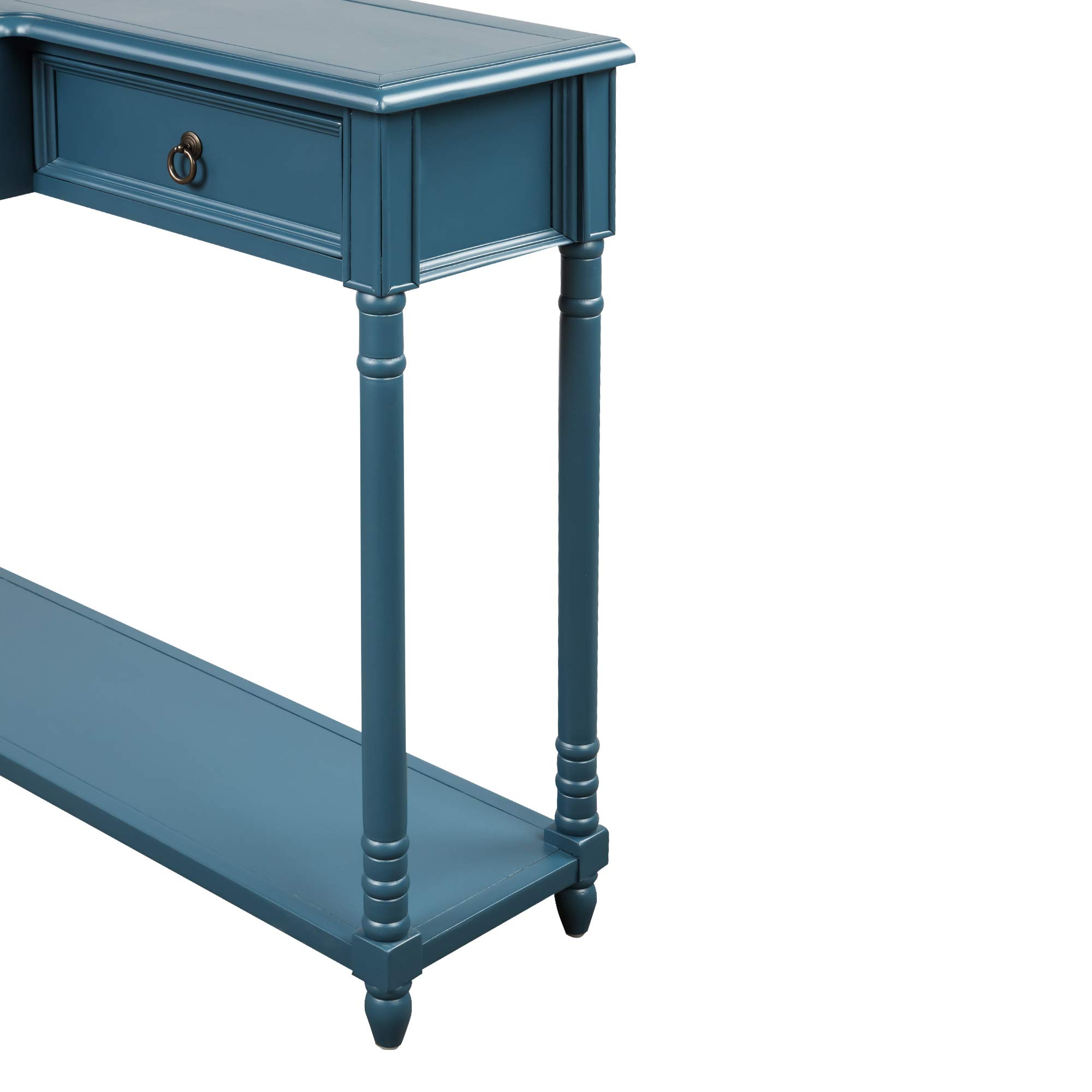 Rustic Wood Console Table with 3 Storage Drawers & Bottom Shelf - Sofa Table for Living Room, Entryway, Hallway - Easy Assembly Farmhouse Style Furniture (Antique Navy) - Perfect for Small Spaces, Behind Couch, or as Entryway Decor
