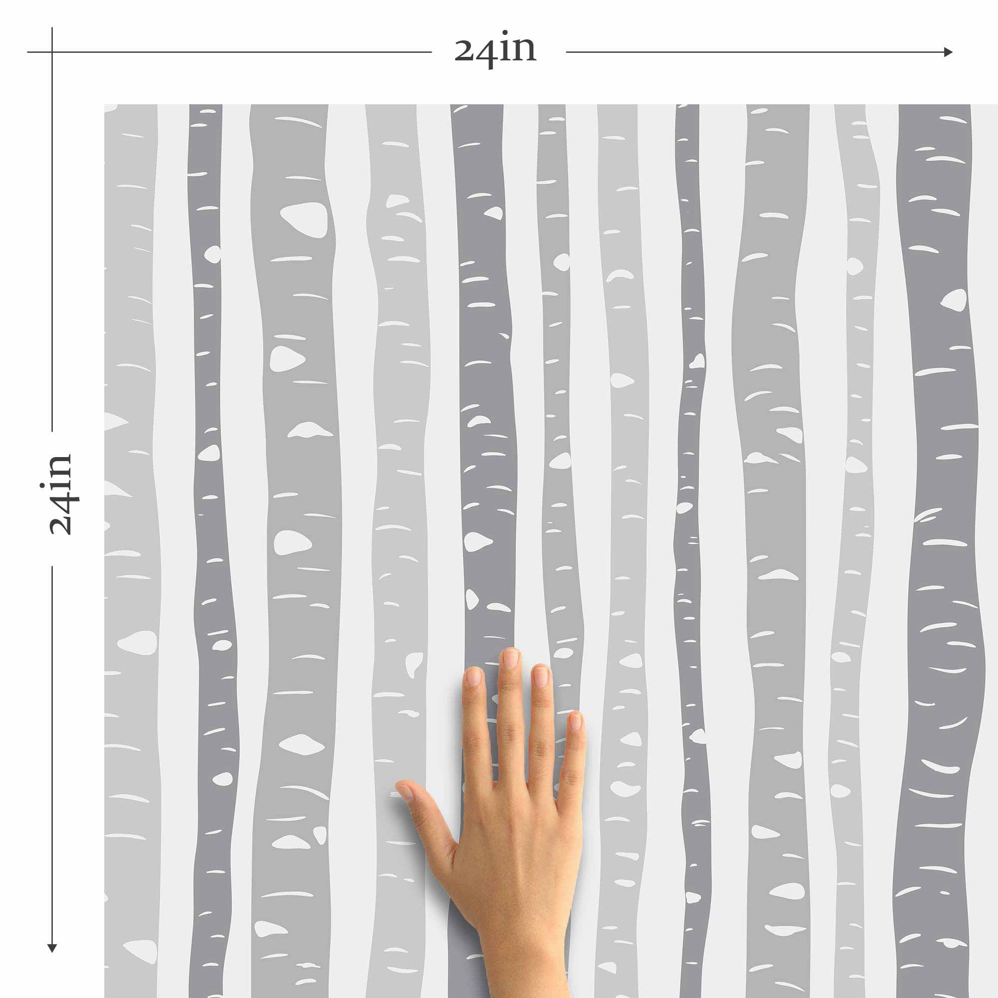 Grey Branches Peel and Stick Removable Wallpaper 8915 - Self-Adhesive Decorative Wall Covering for Bedroom, Living Room & Office Decor