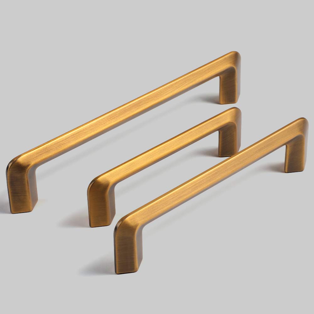 Goo-Ki Brushed Brass Zinc Alloy Cabinet Handles - 7.56''(192mm) Hole Center, 10 Pack - Premium Kitchen & Bedroom Cabinet Pulls for Modern Home Decor - Durable Hardware for Cabinets, Dressers & Furniture
