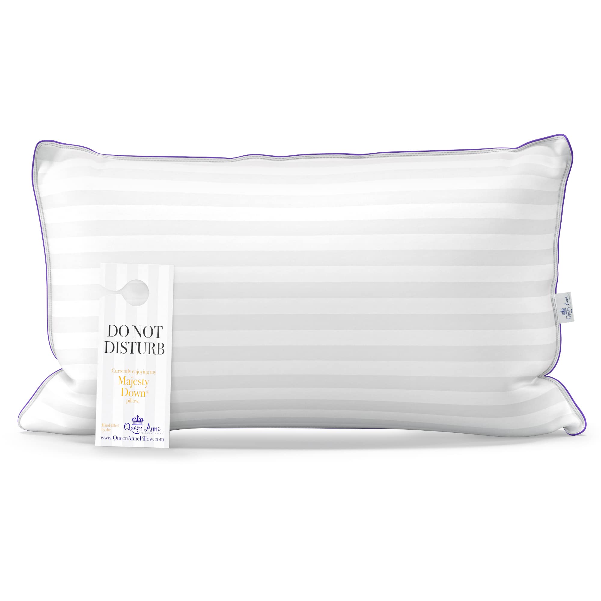 Queen Anne Luxury Hotel Down Alternative Pillow - Hypoallergenic Synthetic Majesty Down Bed Pillow - Made in USA (King Medium) - Perfect for Allergy Sufferers & Luxury Hotel-Style Comfort at Home