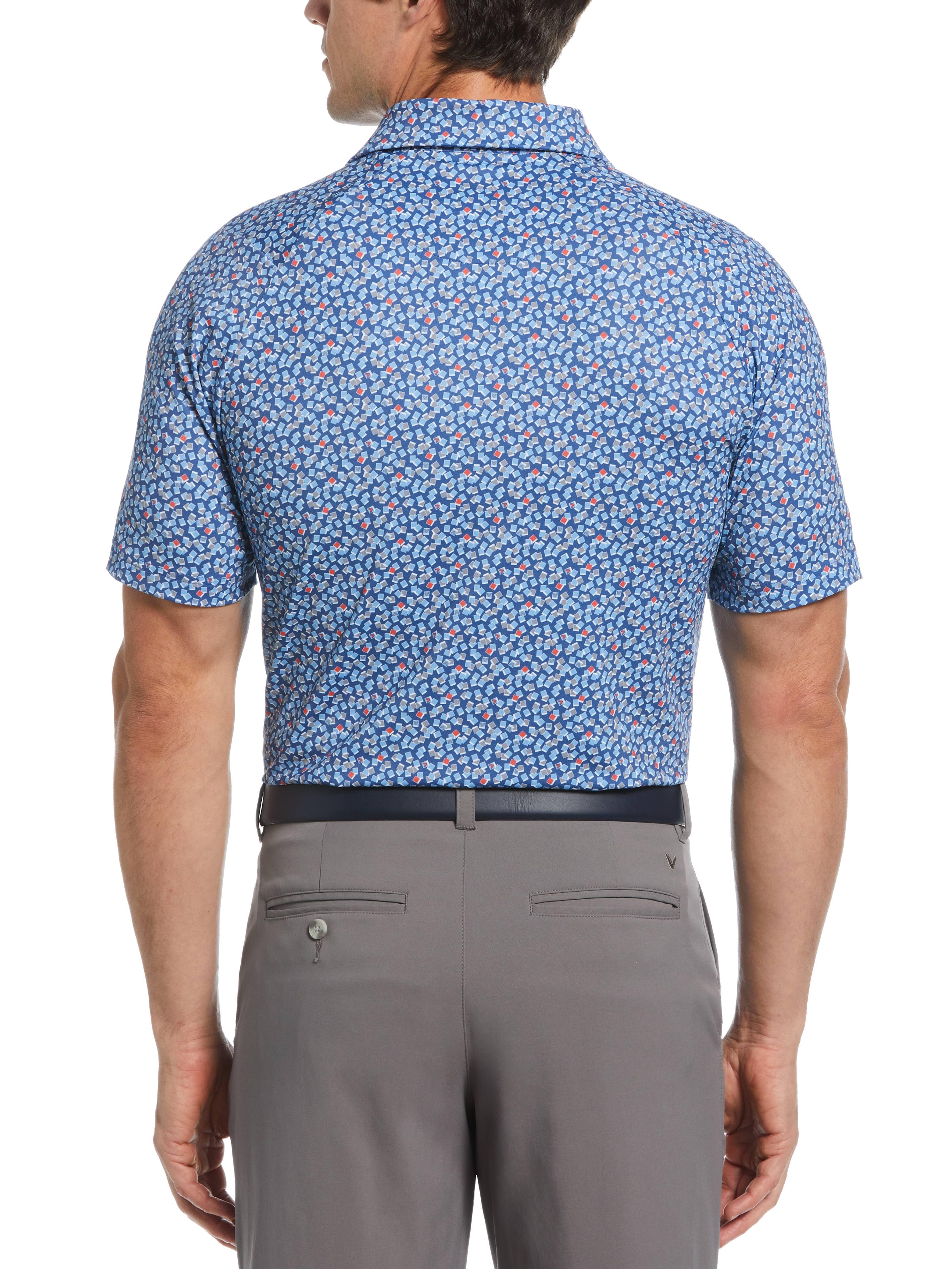 Men's Polaroid Confetti Print Golf Polo Shirt - Stylish Casual & Performance Golf Wear for Men - Perfect for Golf Outings, Summer Parties & Office Casual Fridays