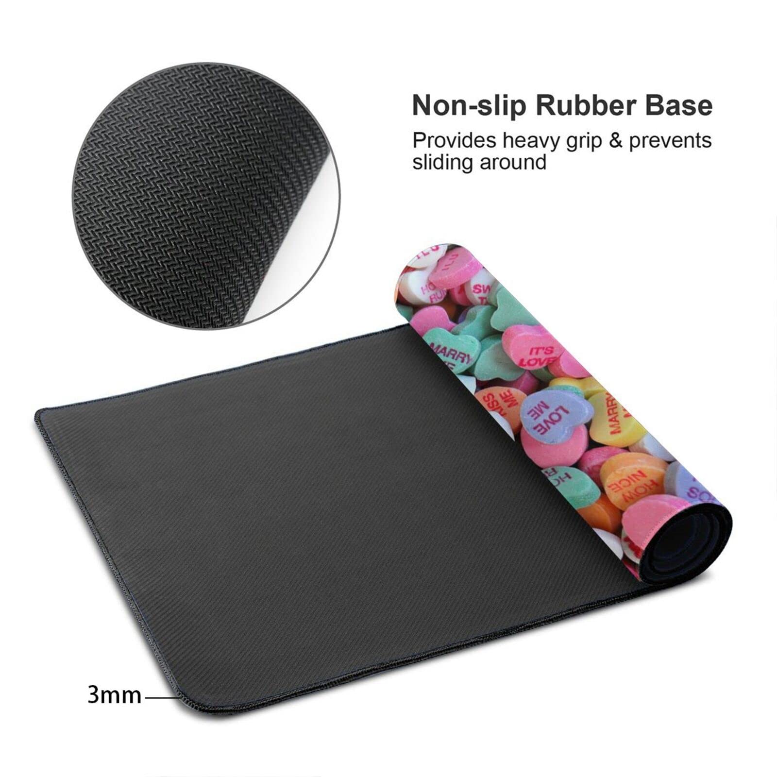 Romantic Heart-Shaped Mouse Pad - Non-Slip Rubber Base, Extended Gaming Mousepad for PC & Laptop - Perfect for Office, Home, Gaming & Valentine's Day Gifts