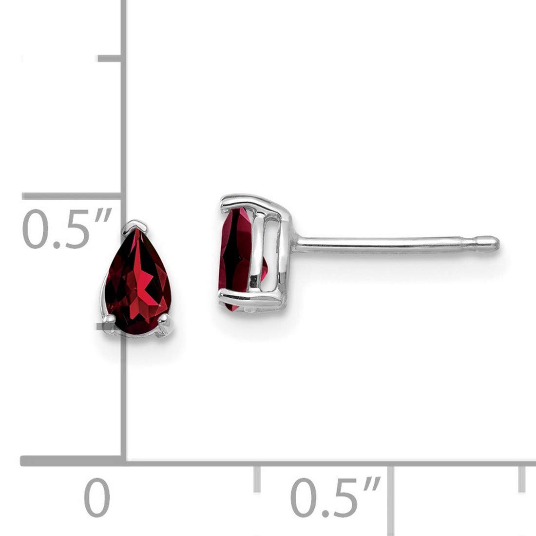 14K White Gold Pear Garnet Stud Earrings for Women – Elegant and Timeless Jewelry for Everyday Wear, Parties & Special Occasions
