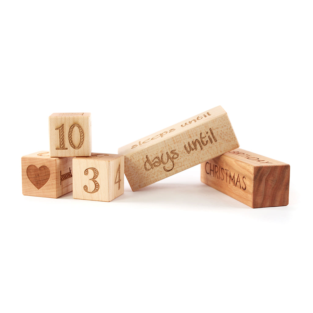 Christmas Countdown Blocks - Wooden Advent Calendar with Numbers for Holiday Decor - Perfect for Home, Office & Classroom Countdown to Christmas