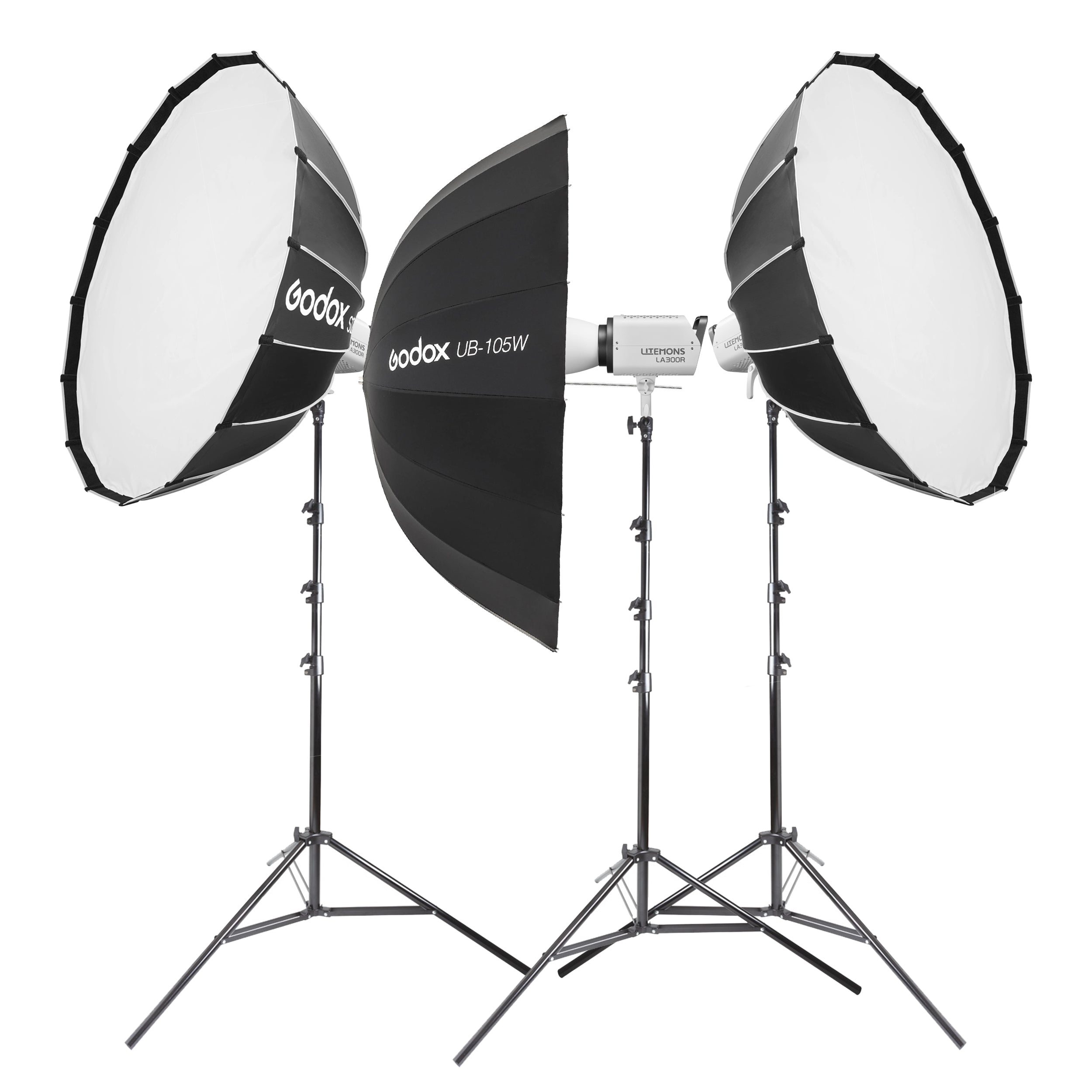 Godox Litemons LA300R RGB LED Continuous High Powered Light Three Head Kit - Professional Studio Lighting for Photography, Videography & YouTube Content Creation