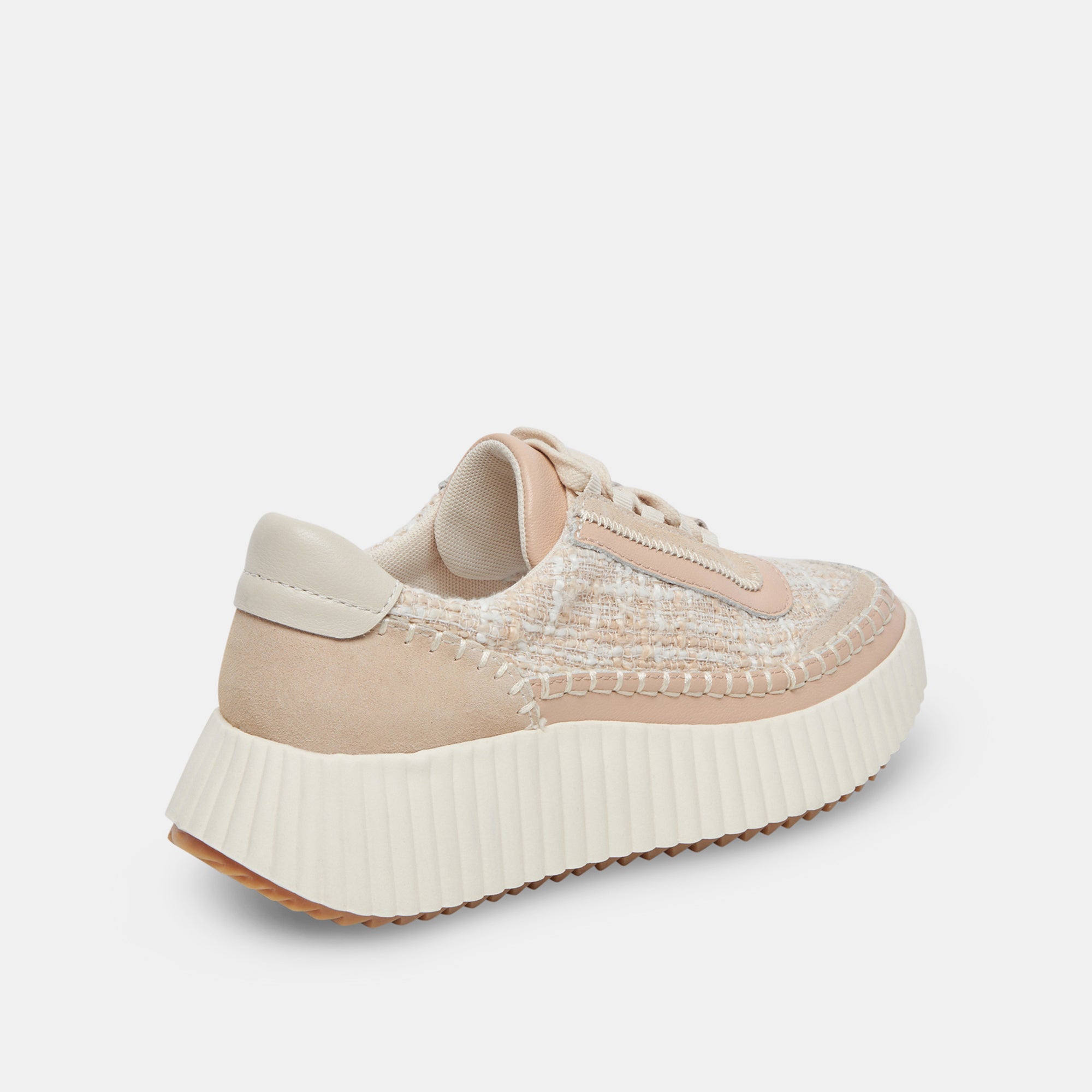 DOLEN Women's Sneakers - Ivory Multi Woven Casual Shoes for Walking, Running & Everyday Wear | Comfortable Breathable Fashion Sneakers for Women | Perfect for Workouts, Errands & Street Style
