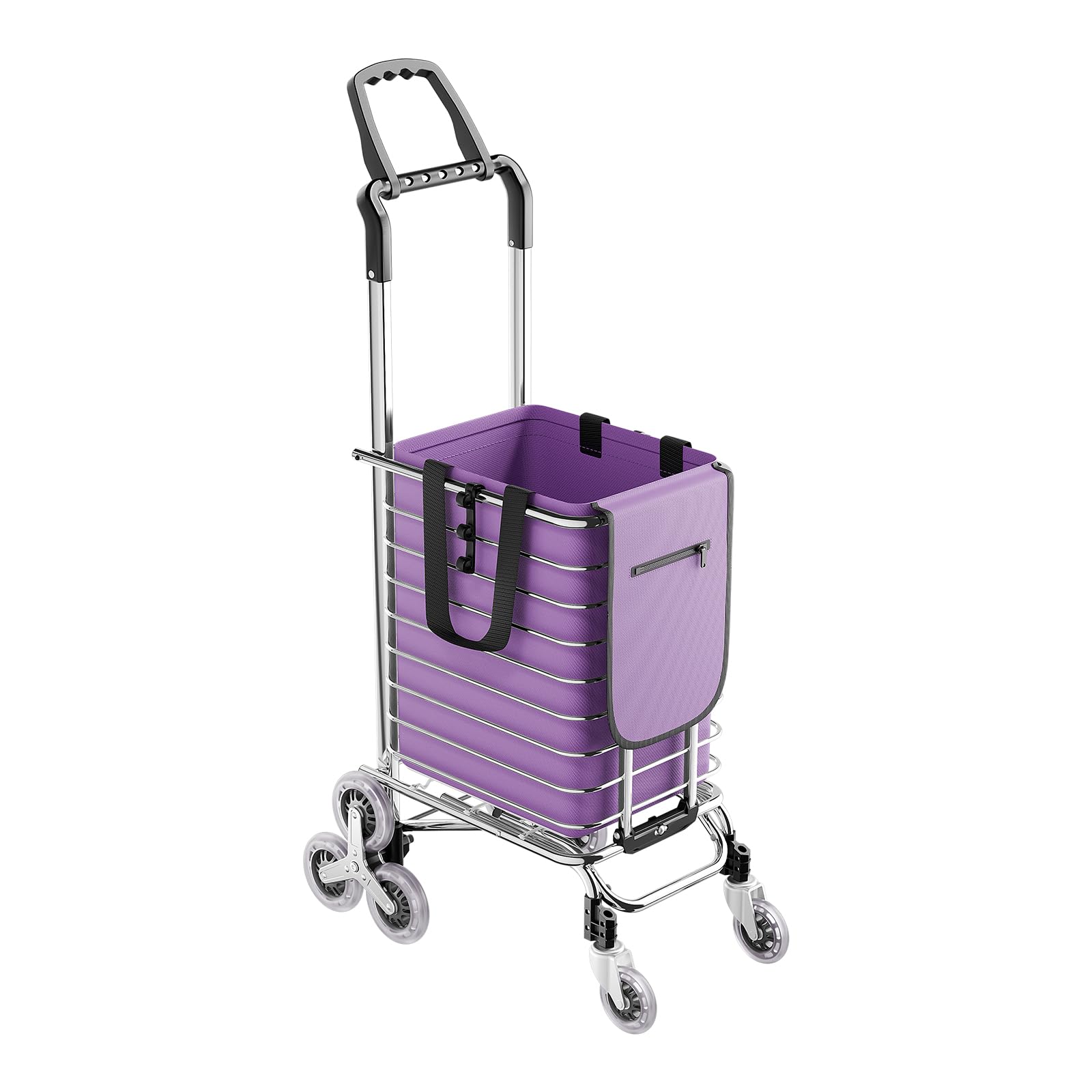 35L Foldable Rolling Cart with Wheels - Heavy Duty Grocery Shopping Cart, Stair Climbing Trolley for Supermarket, Warehouse & Home Delivery (Ideal for Groceries, Laundry, Garden Supplies & Office Transport)