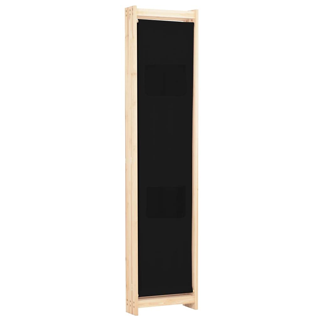 3-Panel Black Fabric Room Divider Screen - 47.2