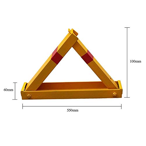 Heavy Duty Parking Barrier - Triangle Collision Avoidance Parking Lock with Thick Pile, Vehicle Space Holder & Fixed Bollard (Includes Padlock) | Perfect for Shopping Malls, Office Parking Lots & Residential Areas